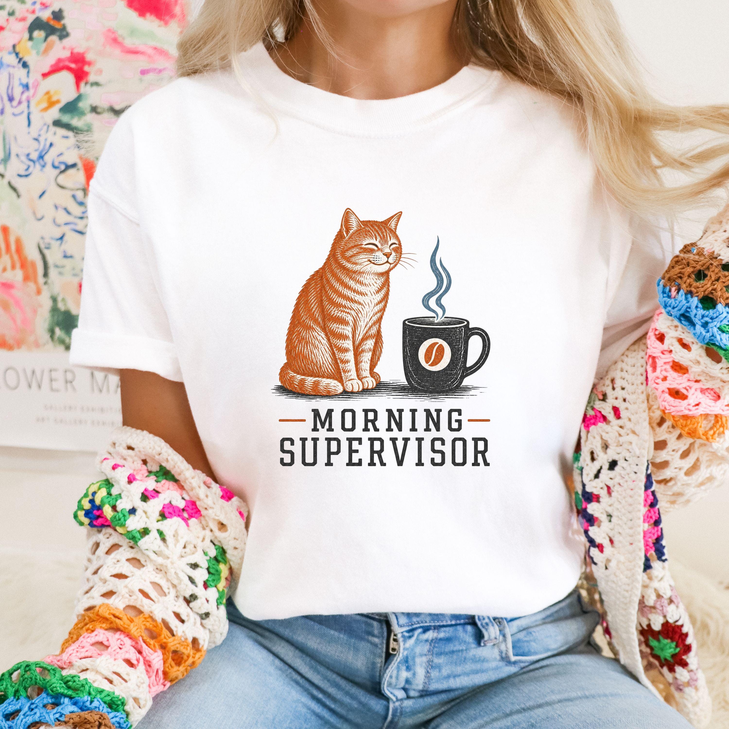 Morning Supervisor Cat tee- Coffee and Cats product photo 7