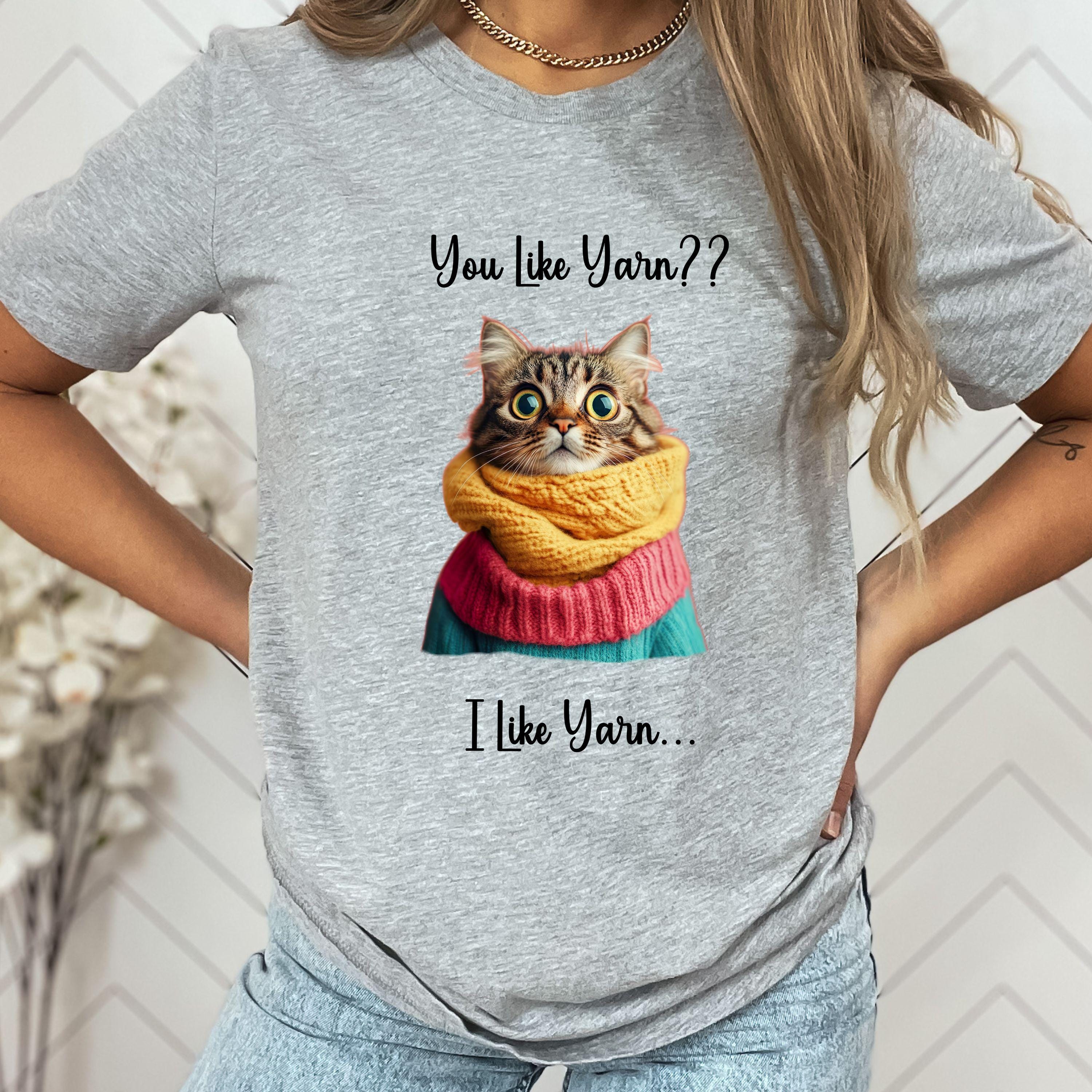 Cat Lover Yarn Tee: Funny Cat Graphic Shirt, Knitter Gift product photo 2