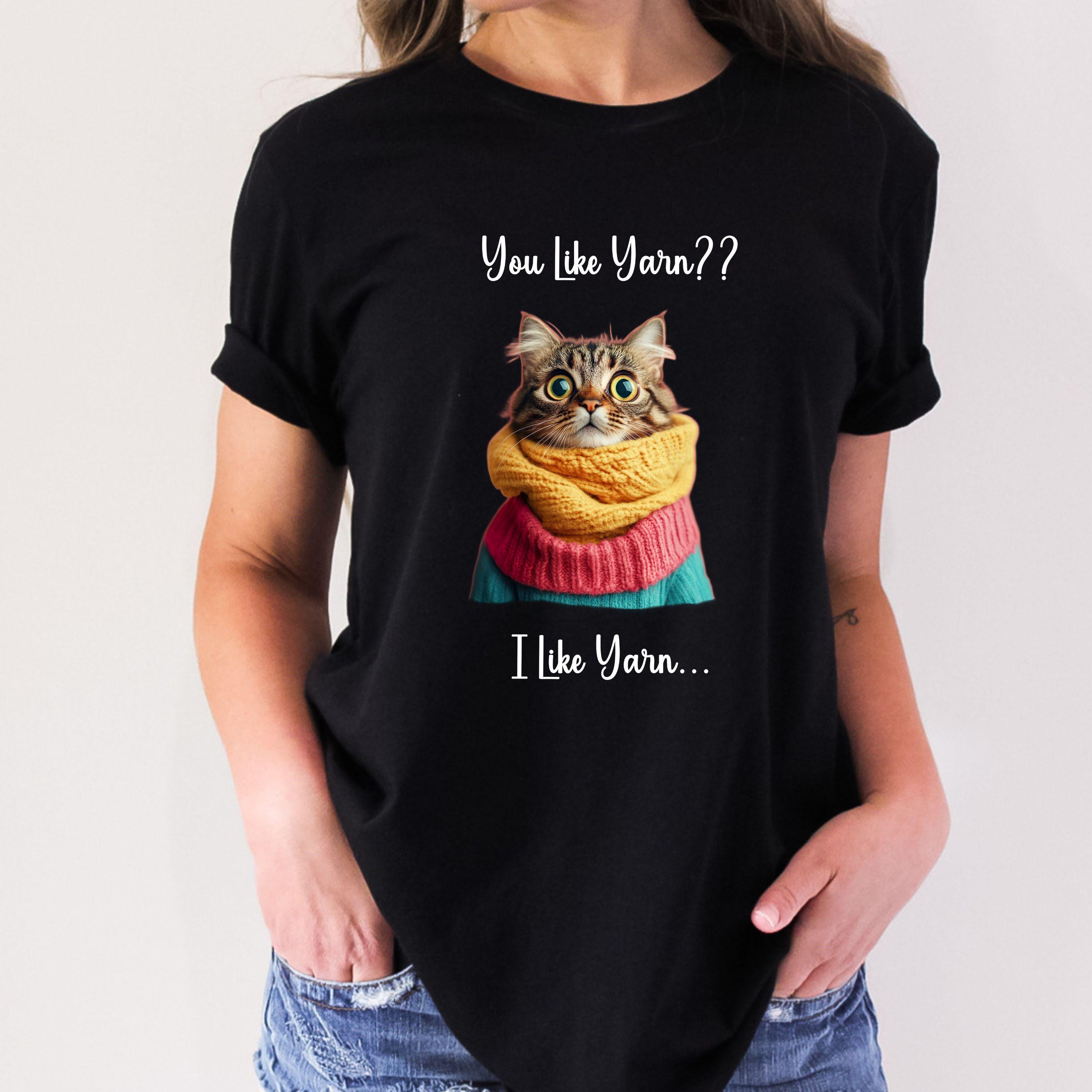 Cat Lover Yarn Tee: Funny Cat Graphic Shirt, Knitter Gift product photo 3