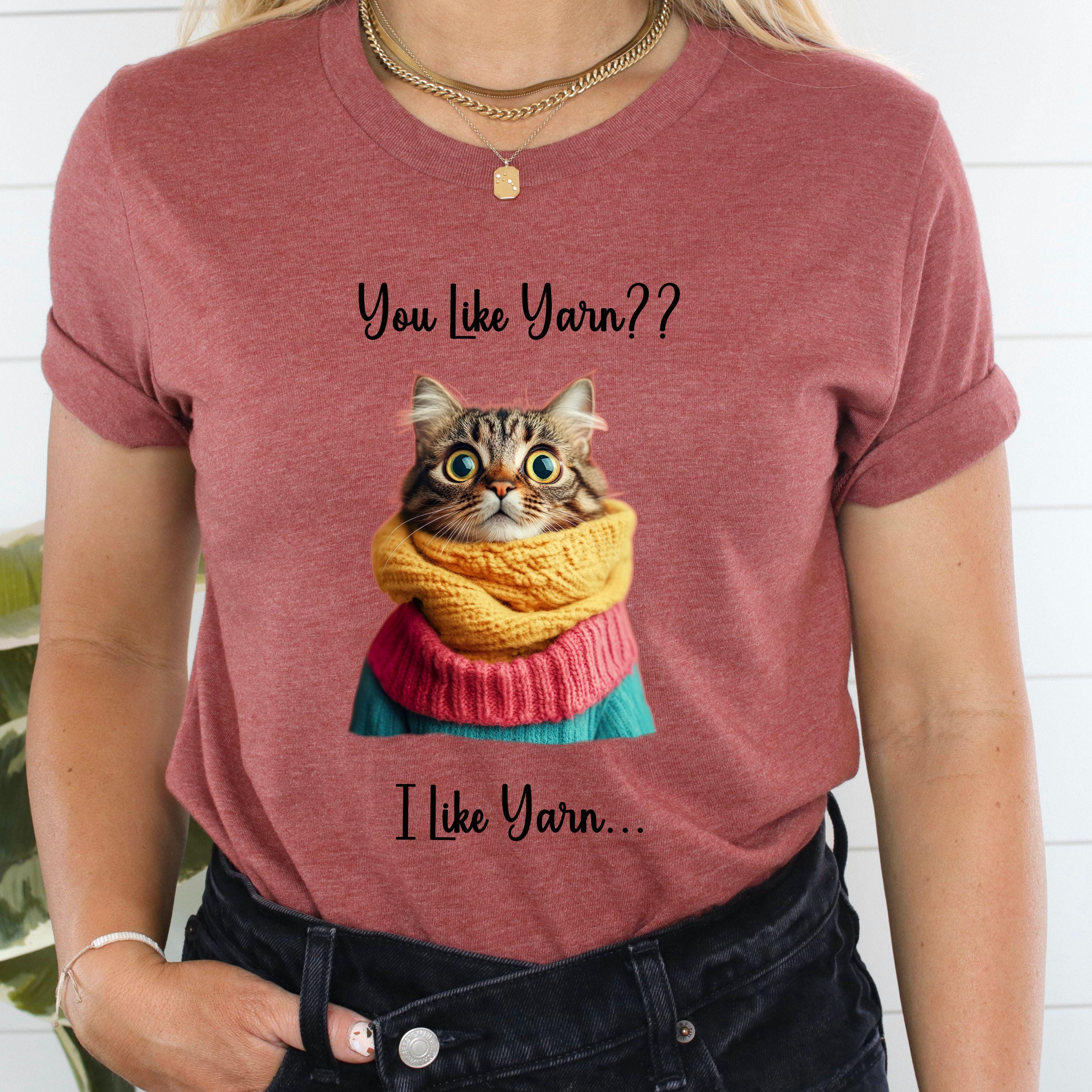Cat Lover Yarn Tee: Funny Cat Graphic Shirt, Knitter Gift product photo 4