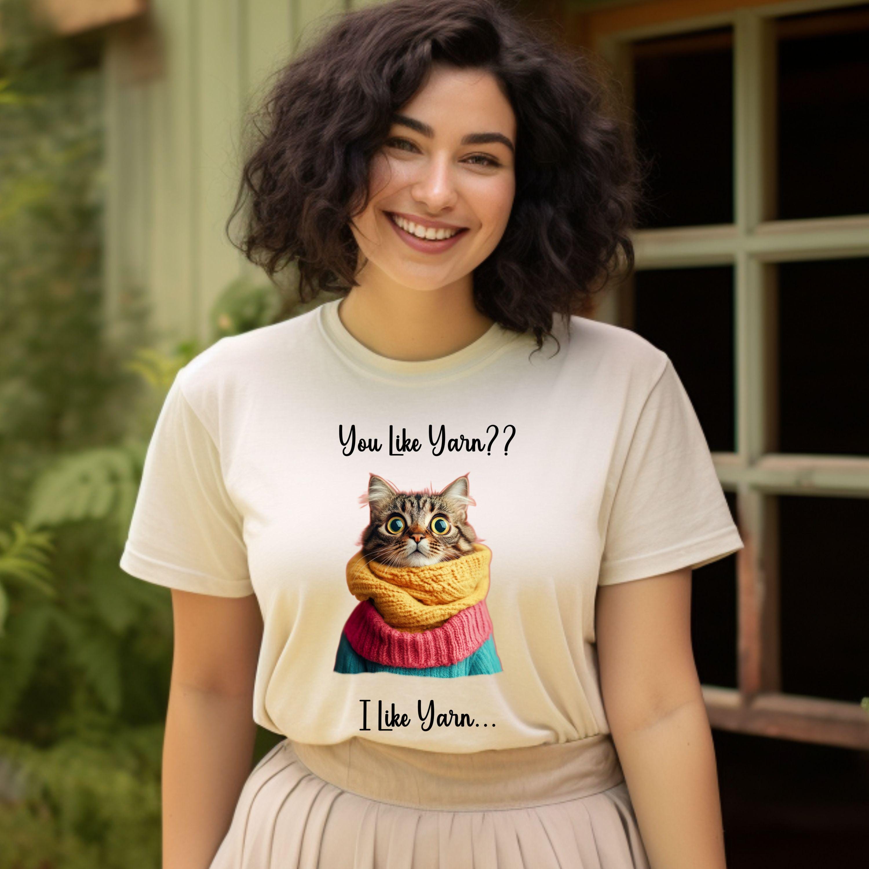 Cat Lover Yarn Tee: Funny Cat Graphic Shirt, Knitter Gift product photo 5