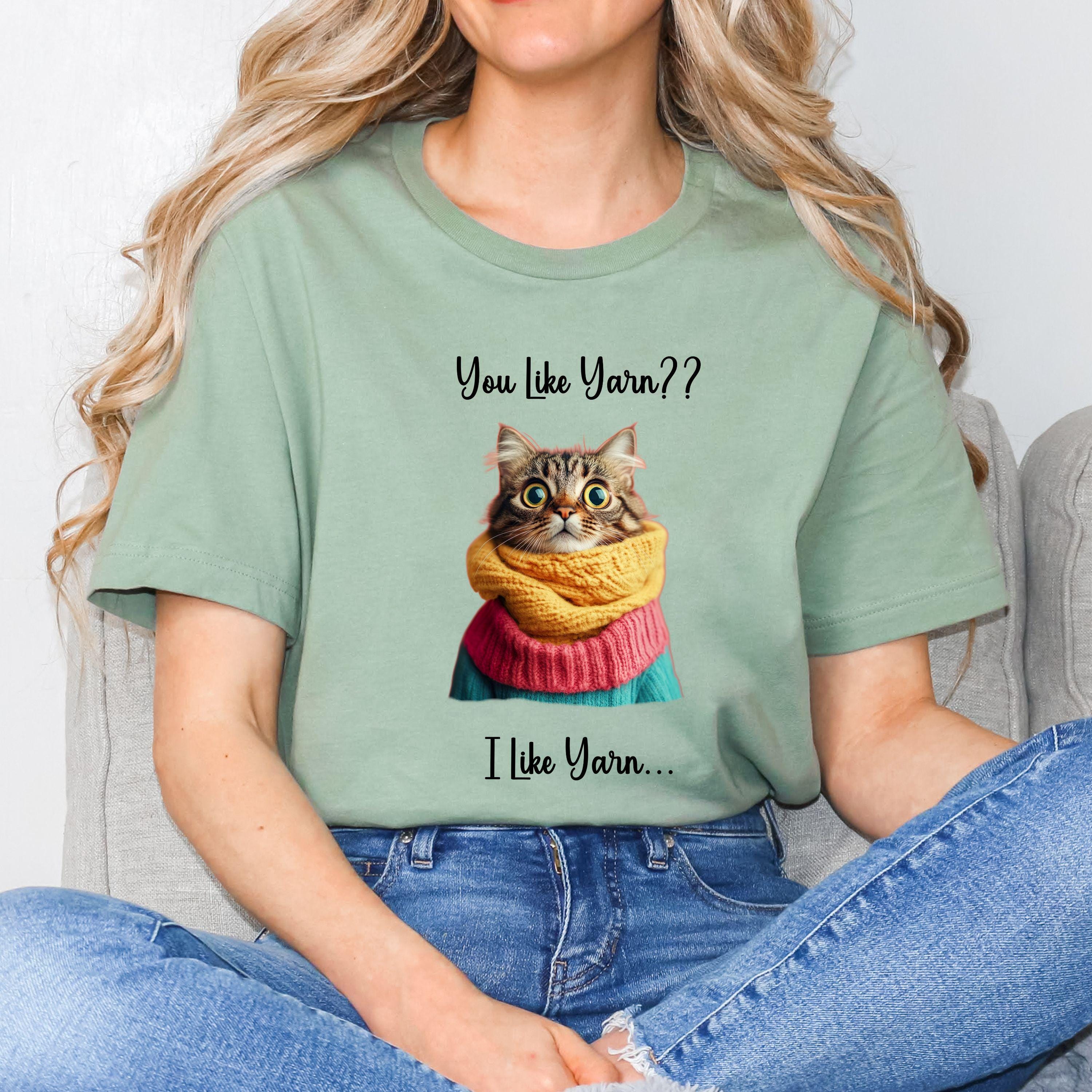 Cat Lover Yarn Tee: Funny Cat Graphic Shirt, Knitter Gift product photo 6