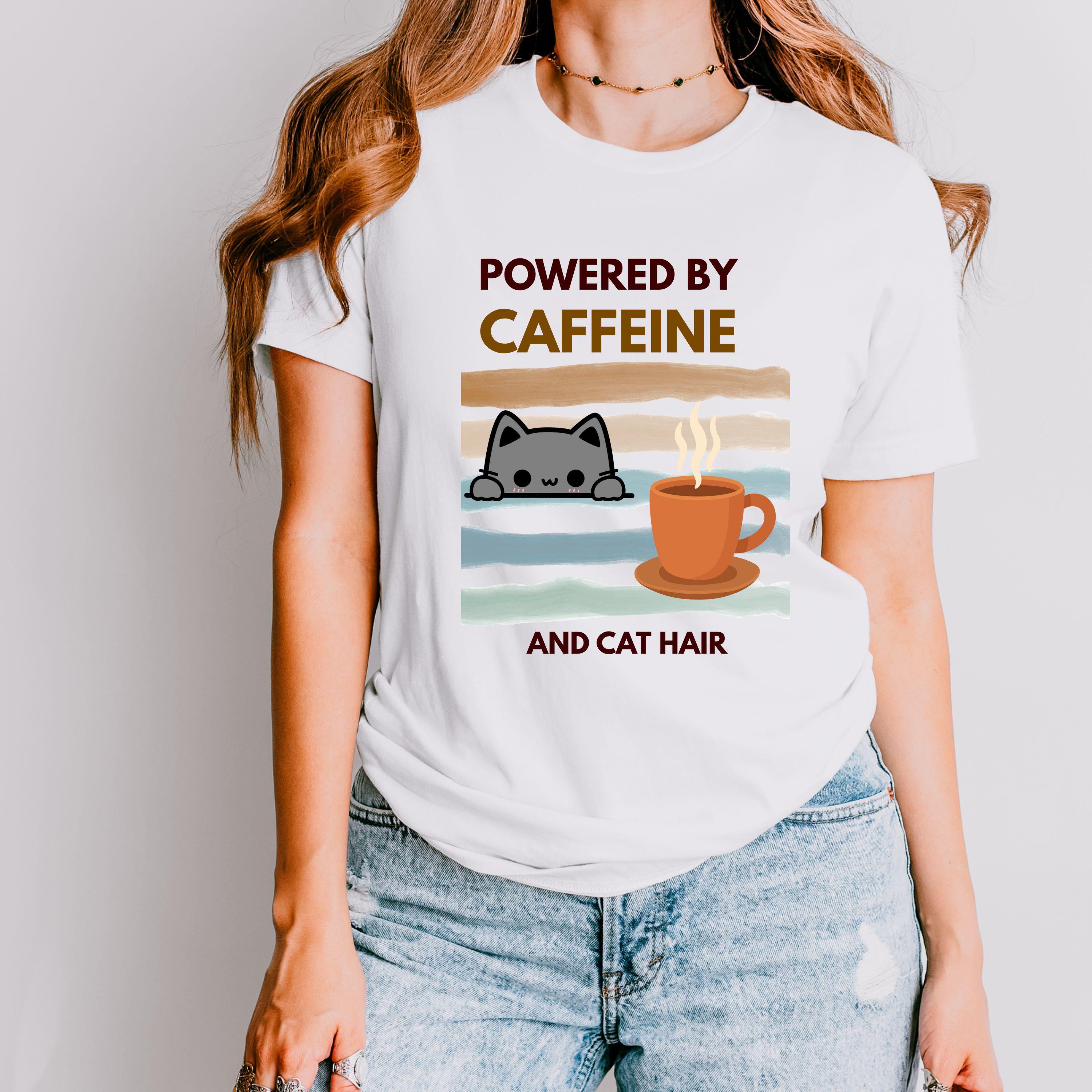 Funny Cat & Coffee T-Shirt – Caffeine Lover Tee product photo 1