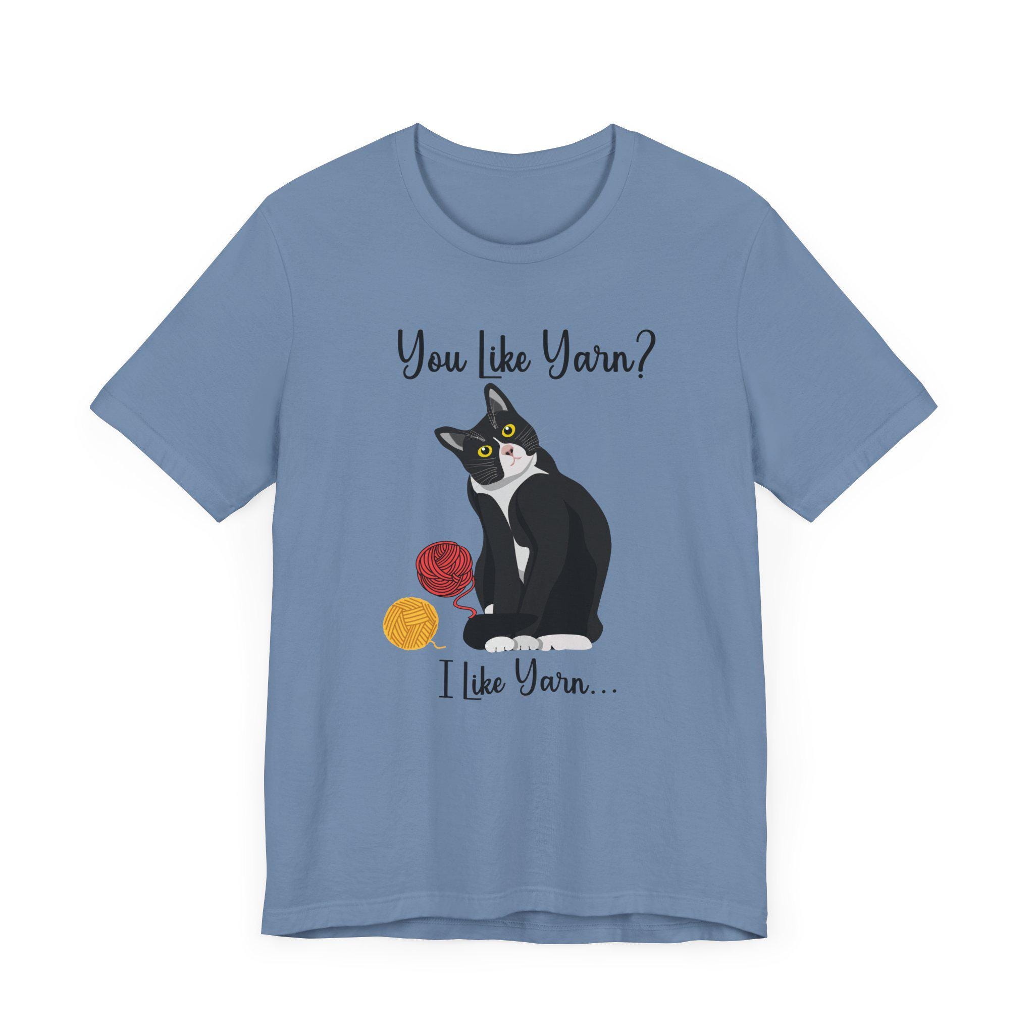 Funny Cat & Yarn T-Shirt: Gift for Knitters product photo 6