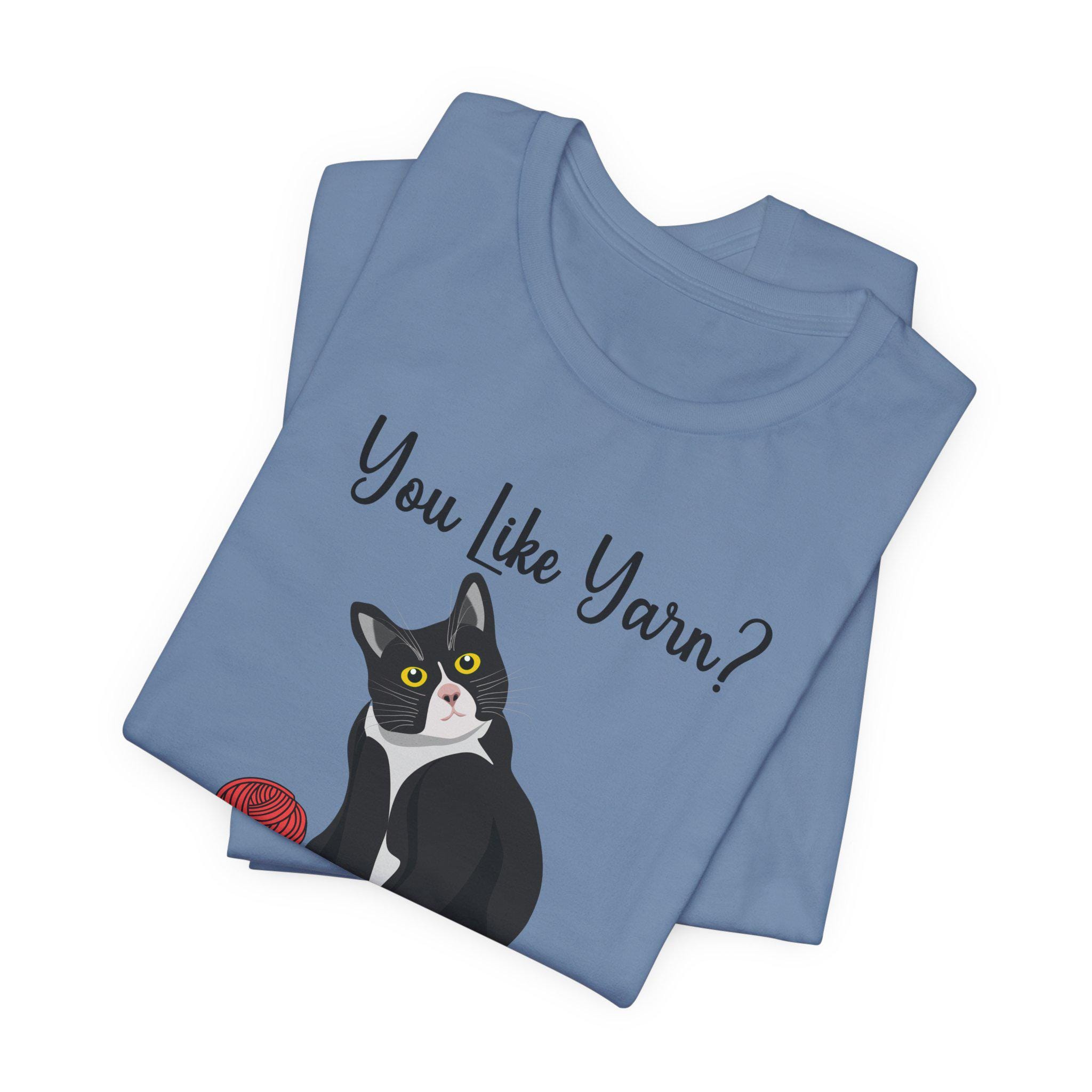 Funny Cat & Yarn T-Shirt: Gift for Knitters product photo 7