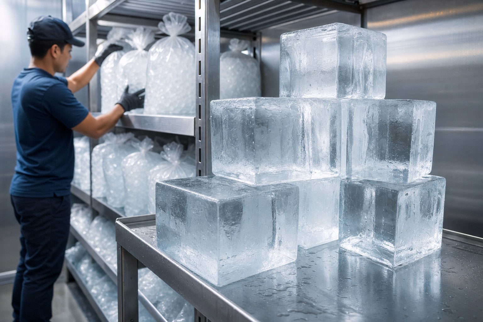 Bagged + block ice