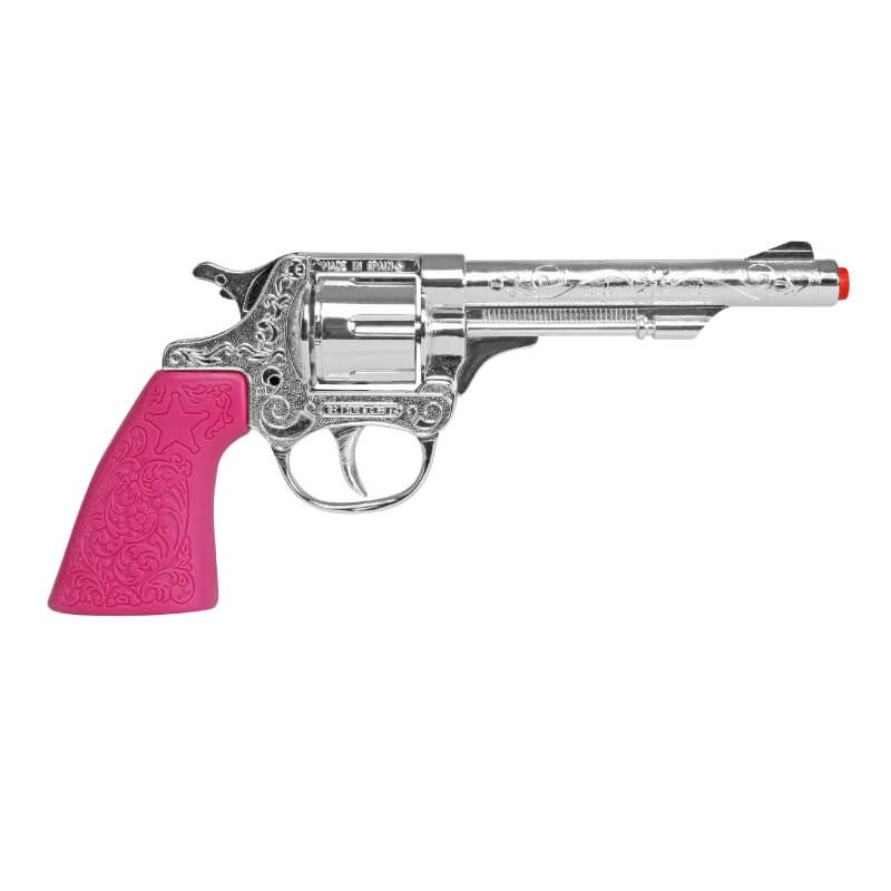Gonher cowgirl cap gun with pink grip