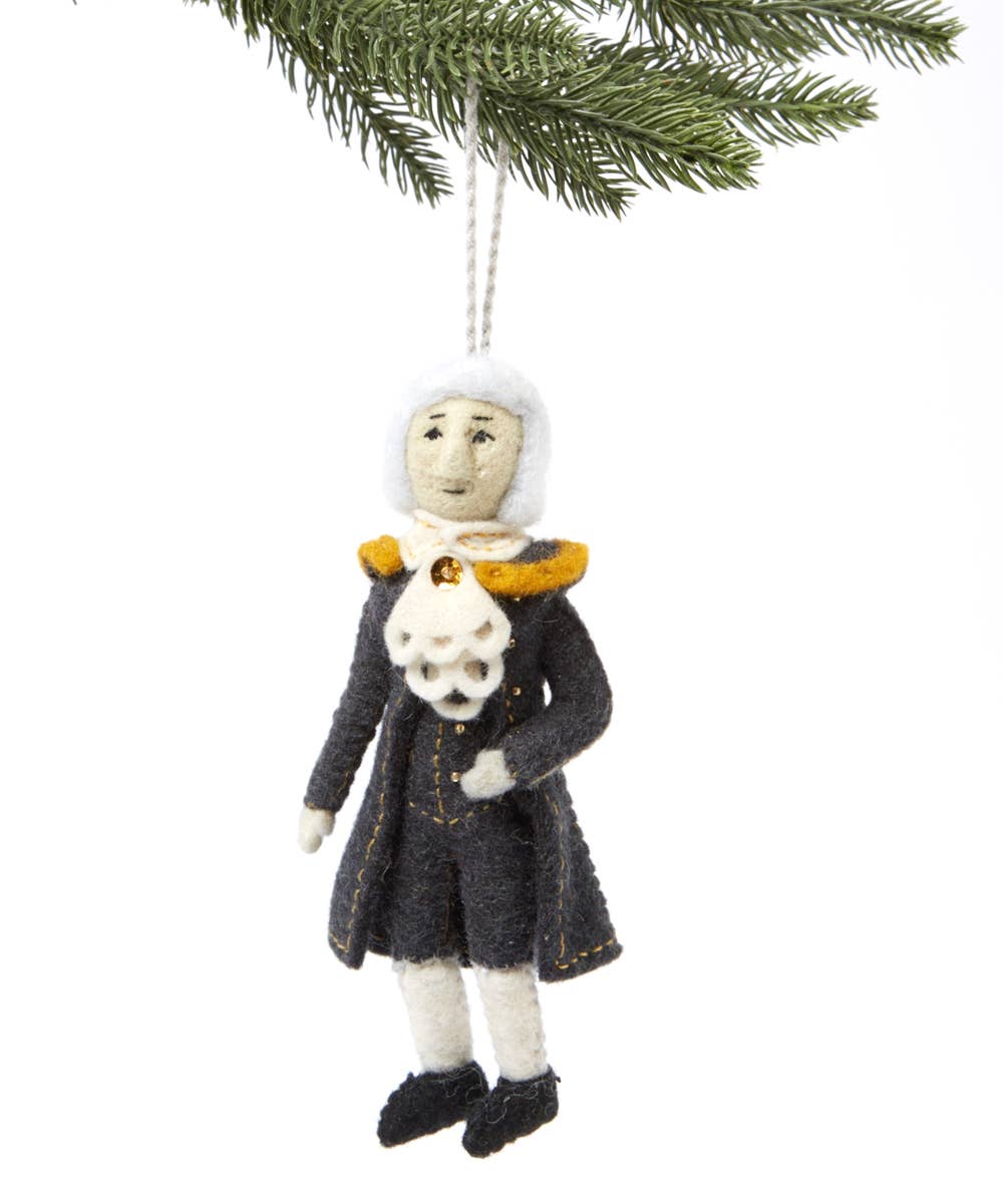 Handcrafted Alexander Hamilton doll ornament