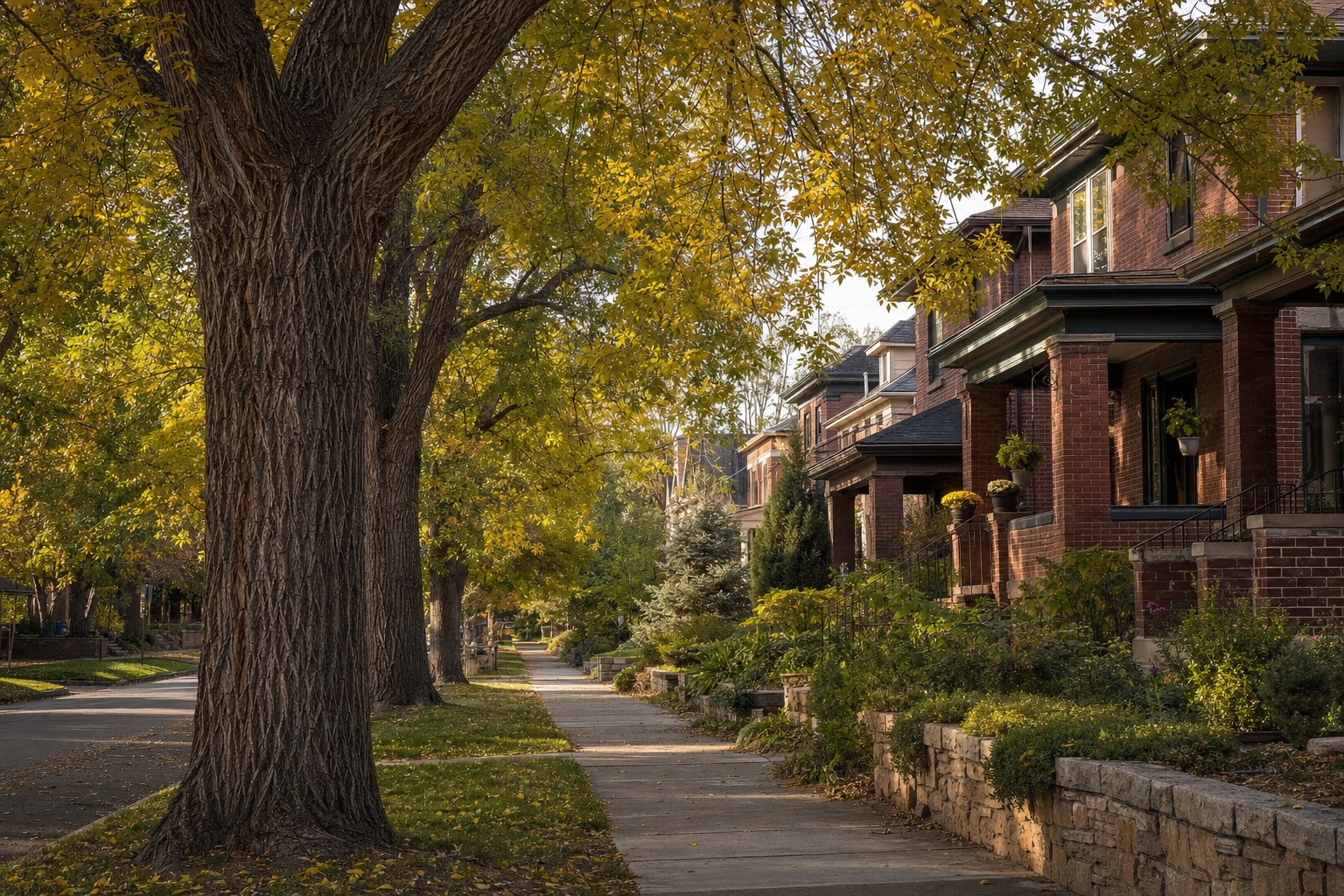 Illustrative tree-lined Denver residential street