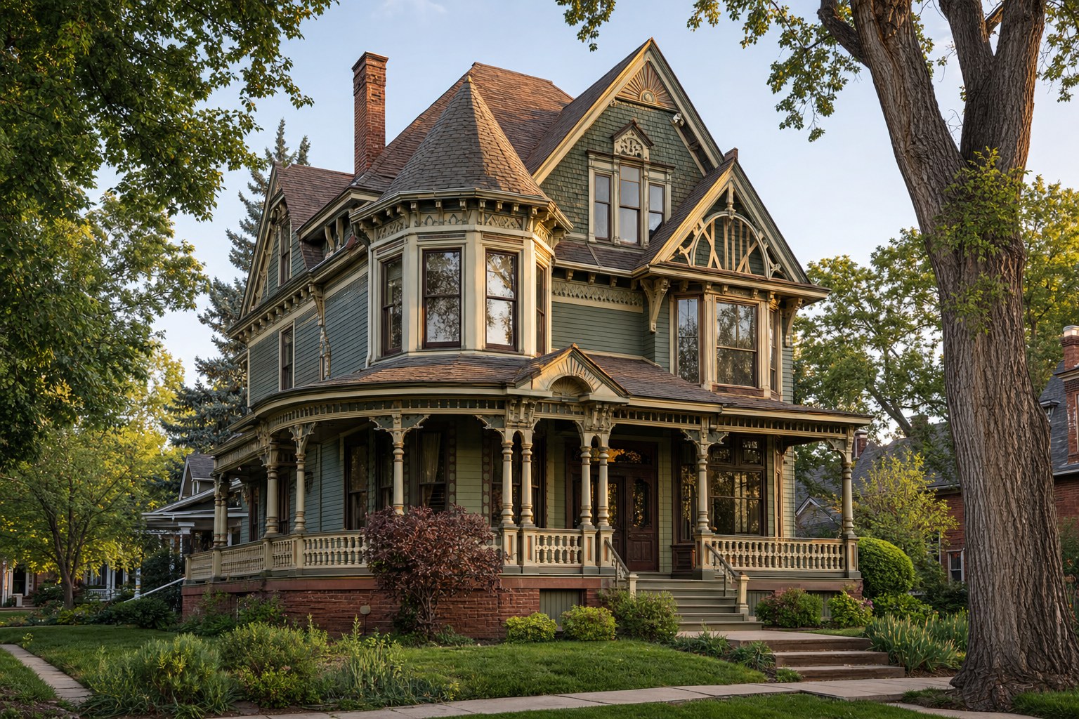 Illustrative Ornate Victorians in Denver