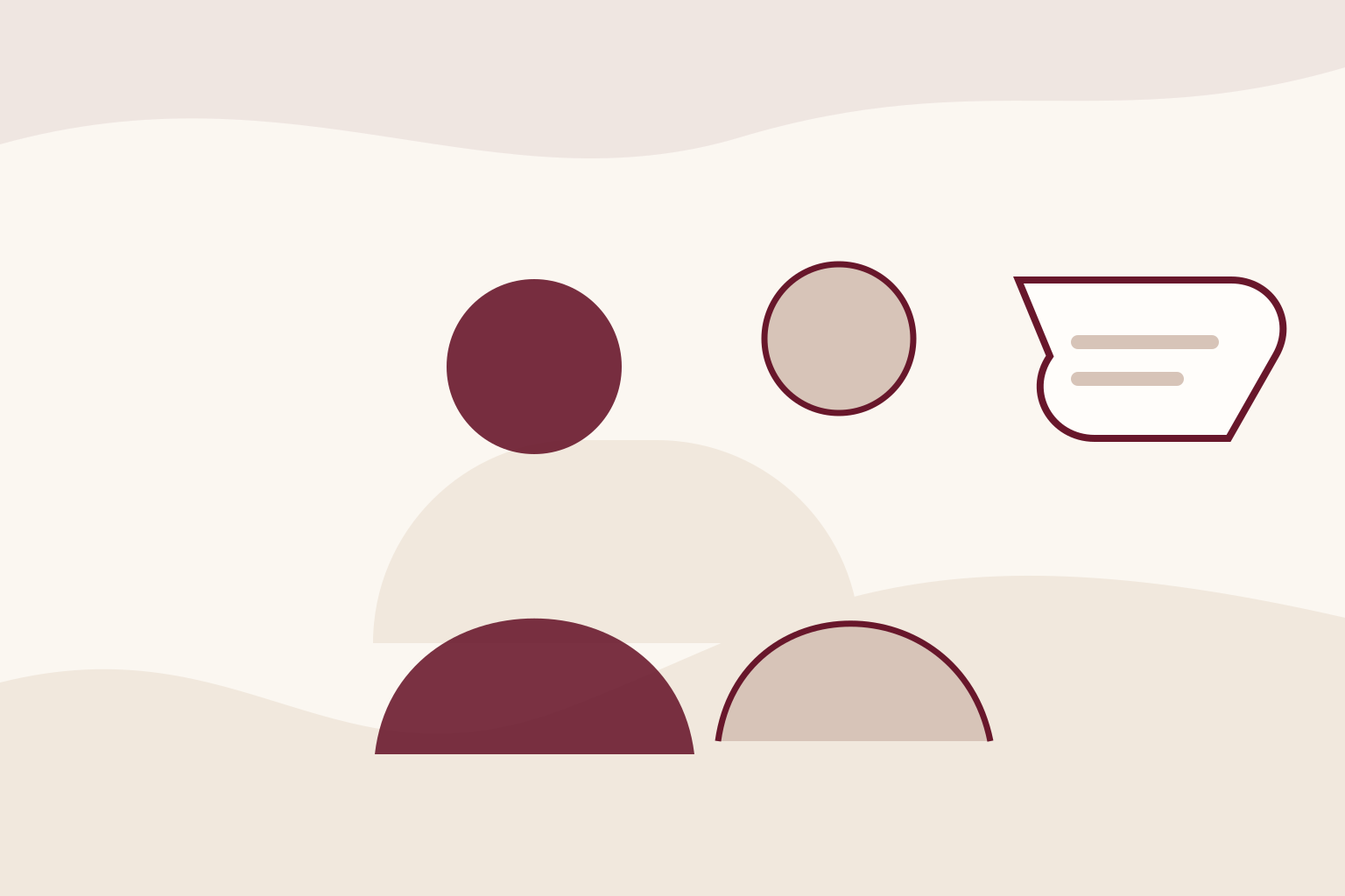 Illustration of family members discussing an important plan