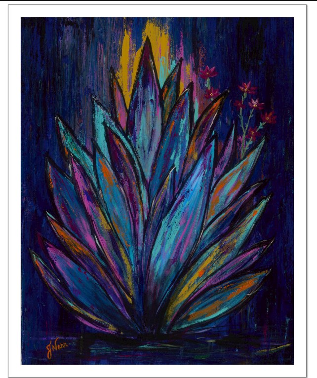 Wild Untamed, an expressive cactus painting by Jennifer Narr