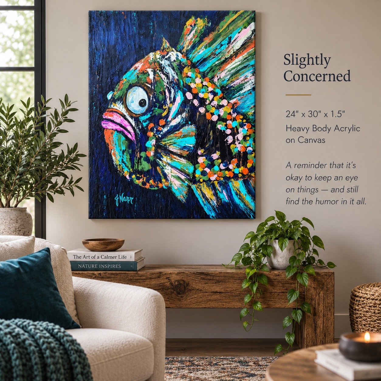 Slightly Concerned, original artwork by Jennifer Narr