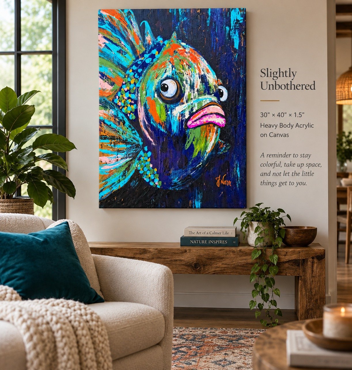 Slightly Unbothered, original artwork by Jennifer Narr