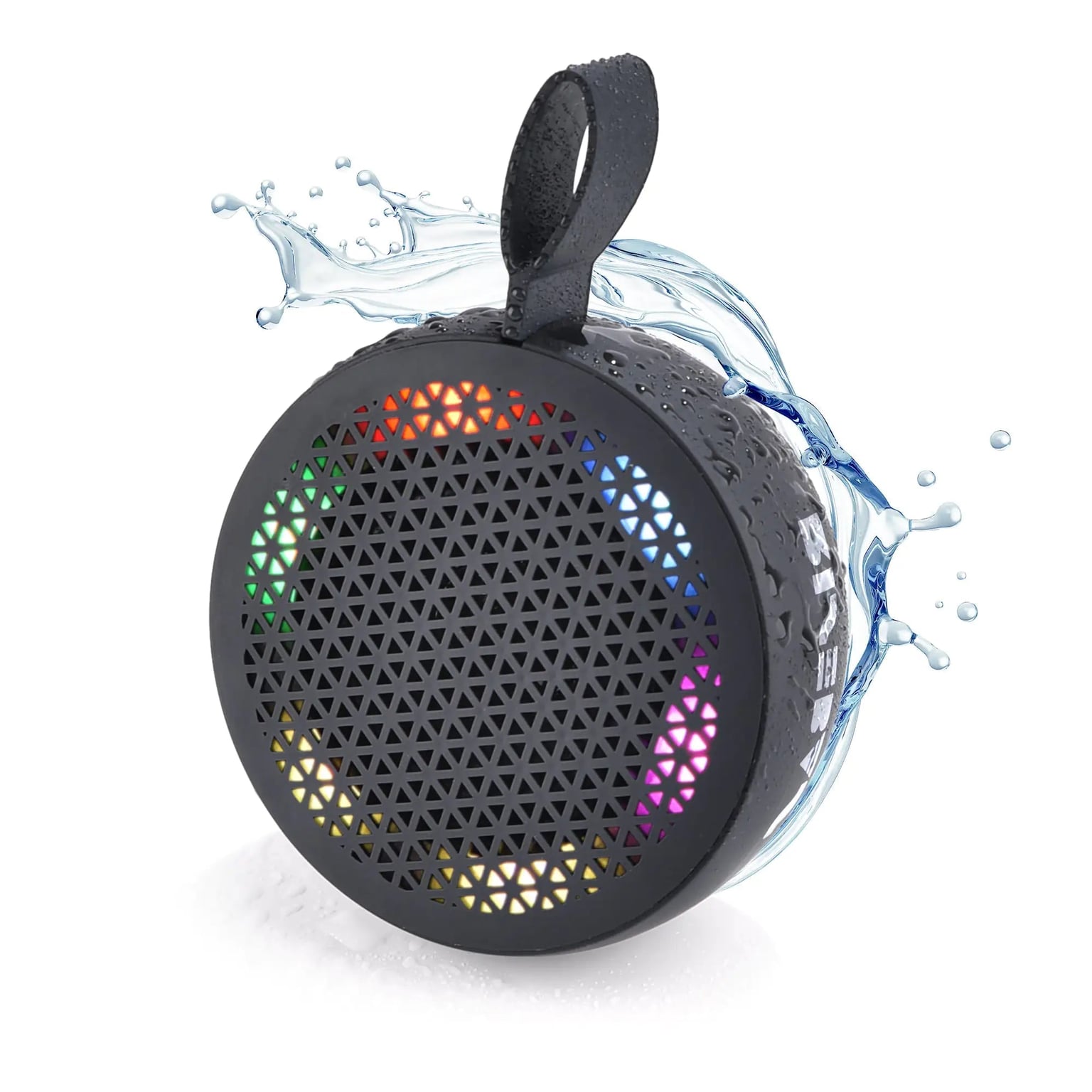Portable Bluetooth speaker ready to provide audio for a projector setup