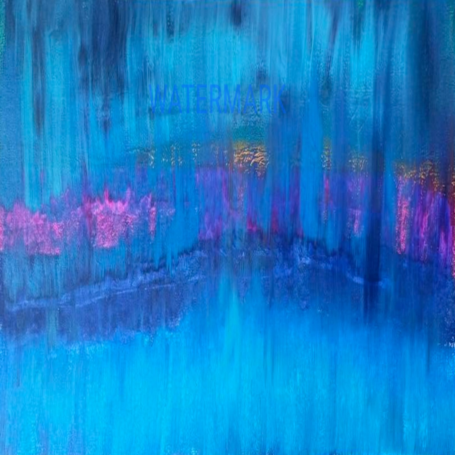 Blue abstract painting by Dr. Mary Barrett Alimenti
