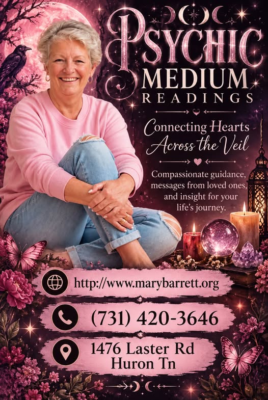 Psychic Medium Readings poster featuring Dr. Mary Barrett Alimenti