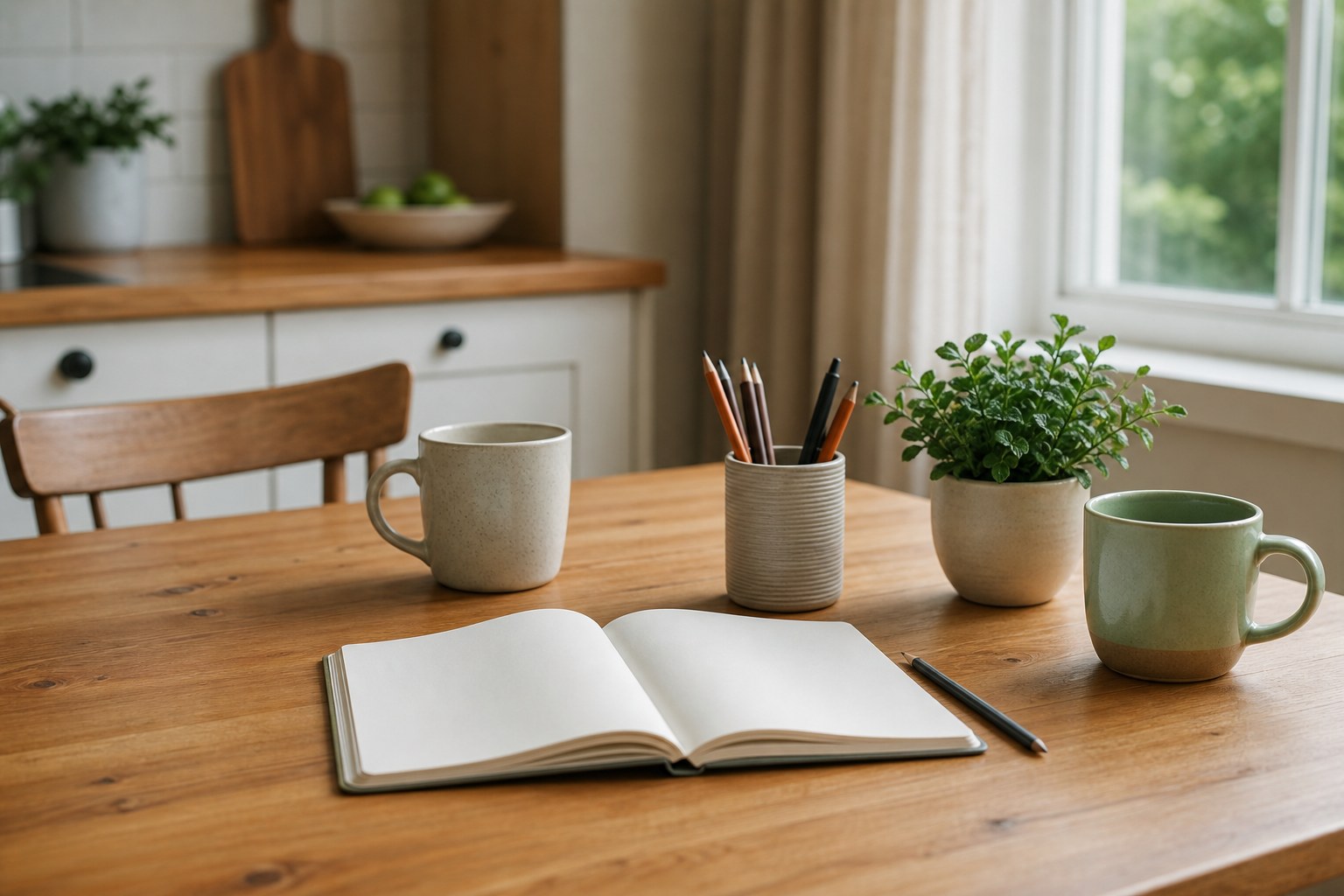 A calm table prepared for a thoughtful family conversation