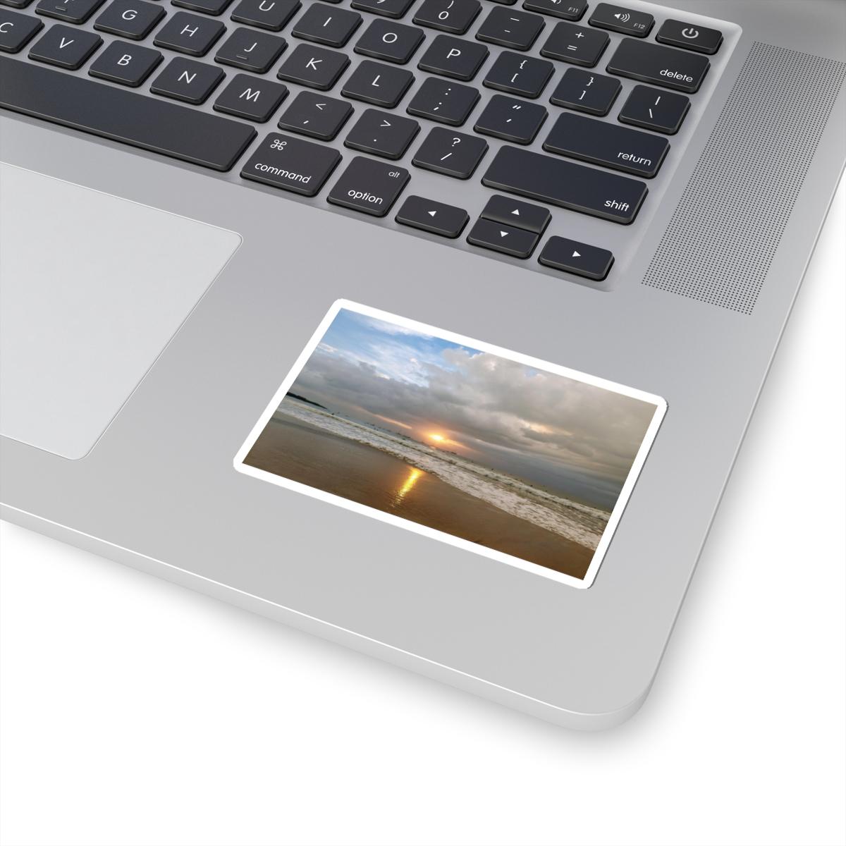 Sunset Beach Ocean Waves Sticker | Kiss-Cut Sticker view 2