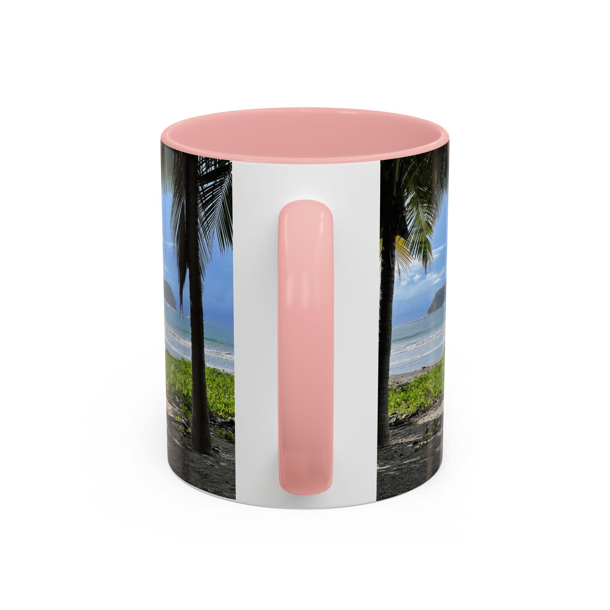 Tropical Beach Scene Accent Coffee Mug | Palm Trees Island Ocean view 16