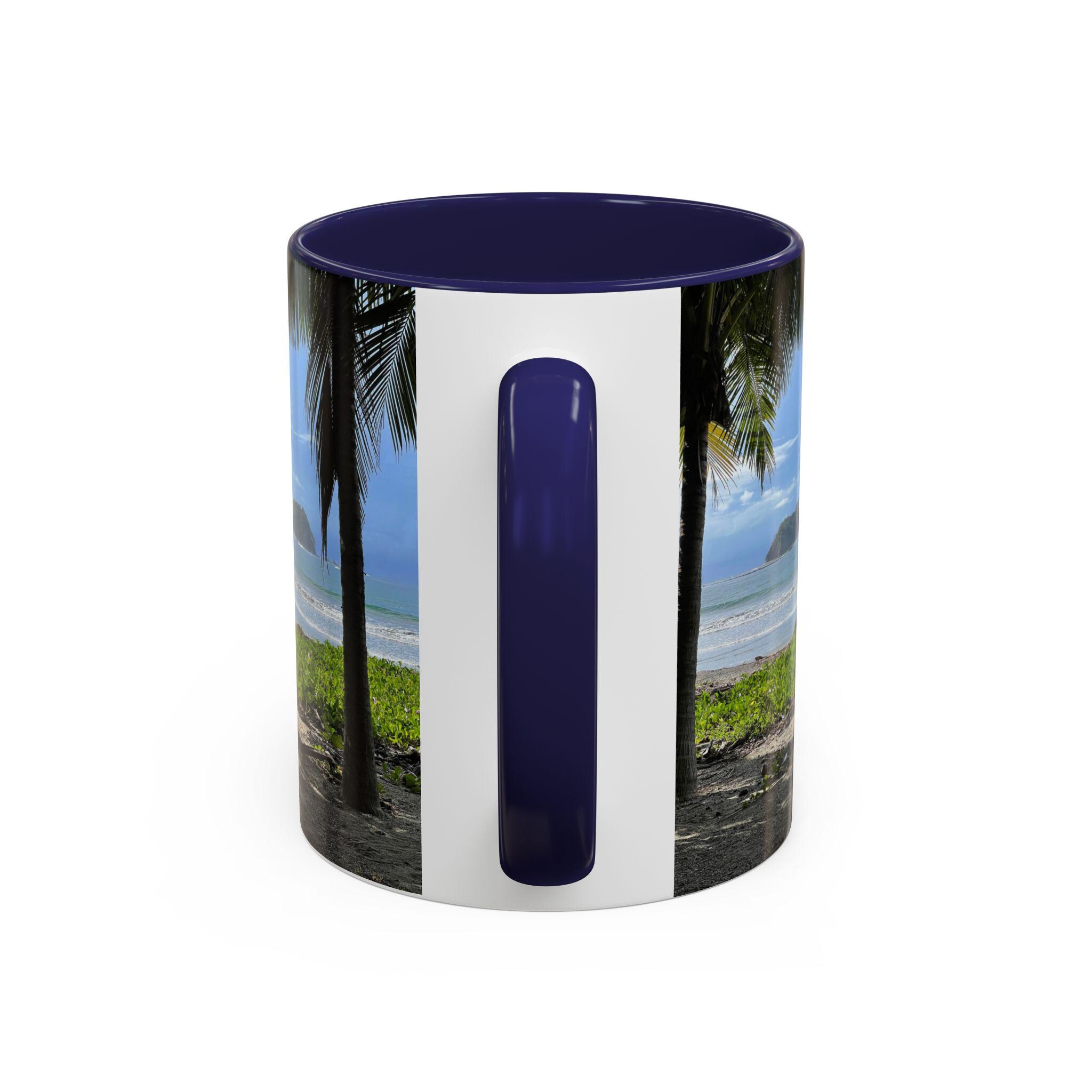 Tropical Beach Scene Accent Coffee Mug | Palm Trees Island Ocean view 10