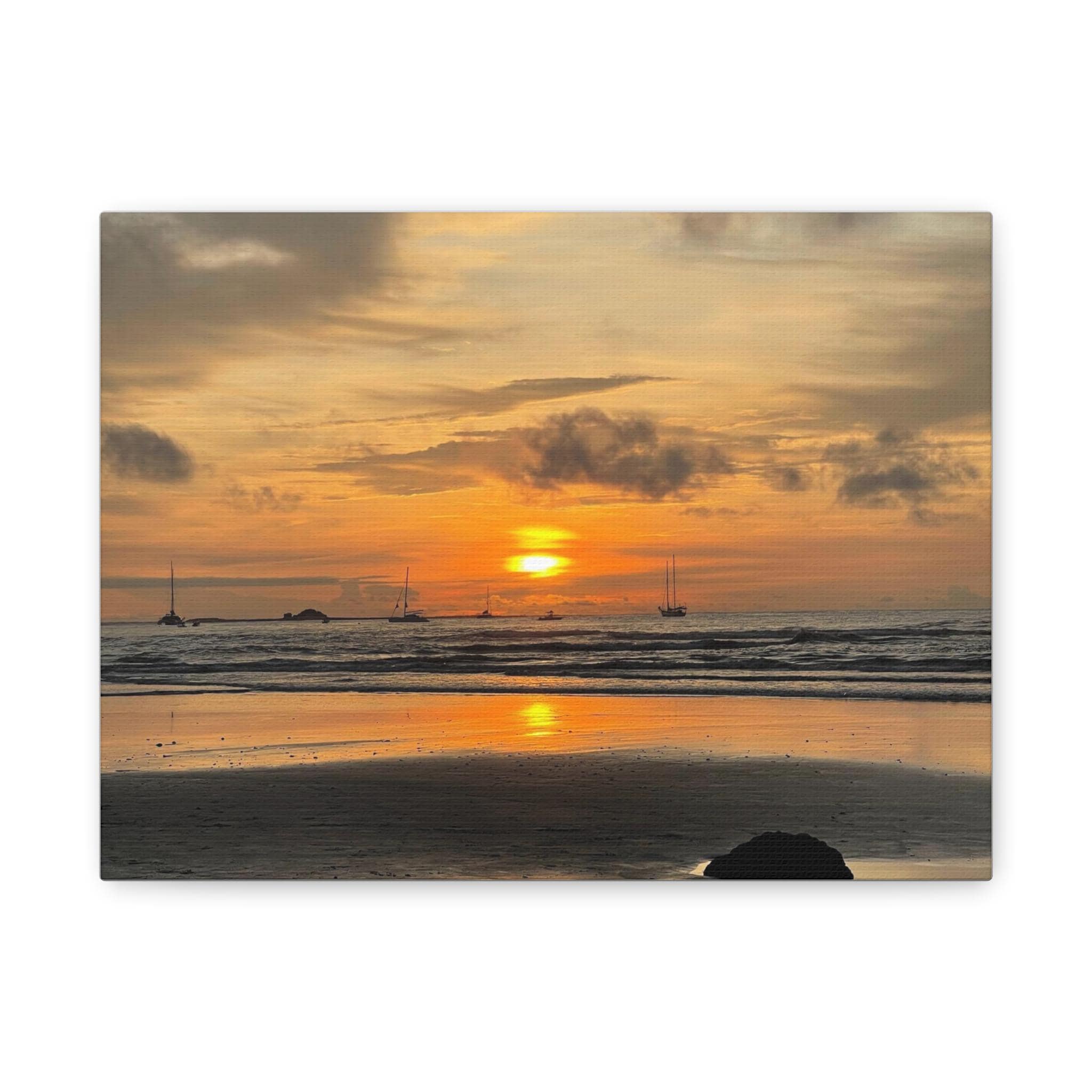 Sunset Beach Scene Matte Canvas | Stretched Canvas Wall Art