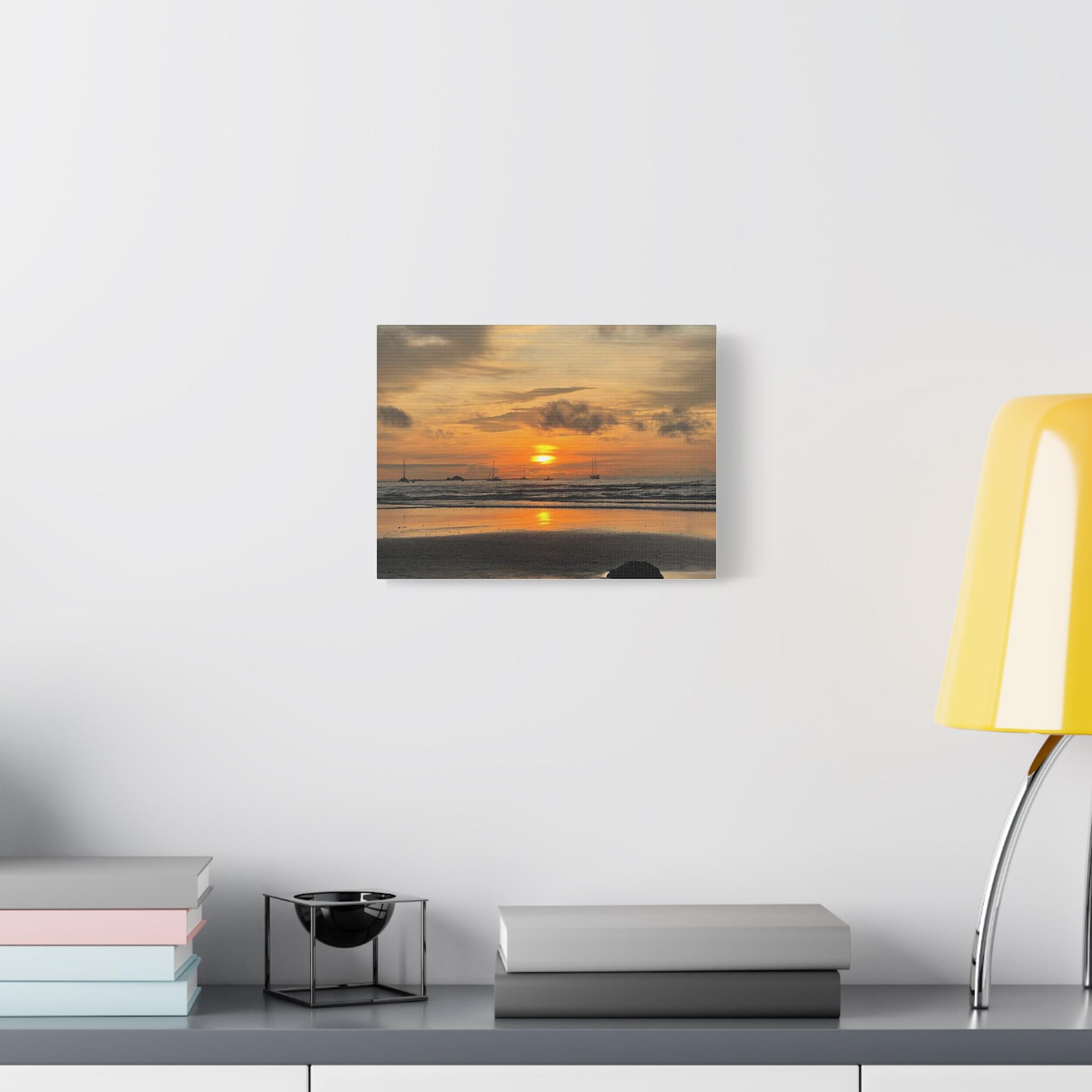 Sunset Beach Scene Matte Canvas | Stretched Canvas Wall Art view 3