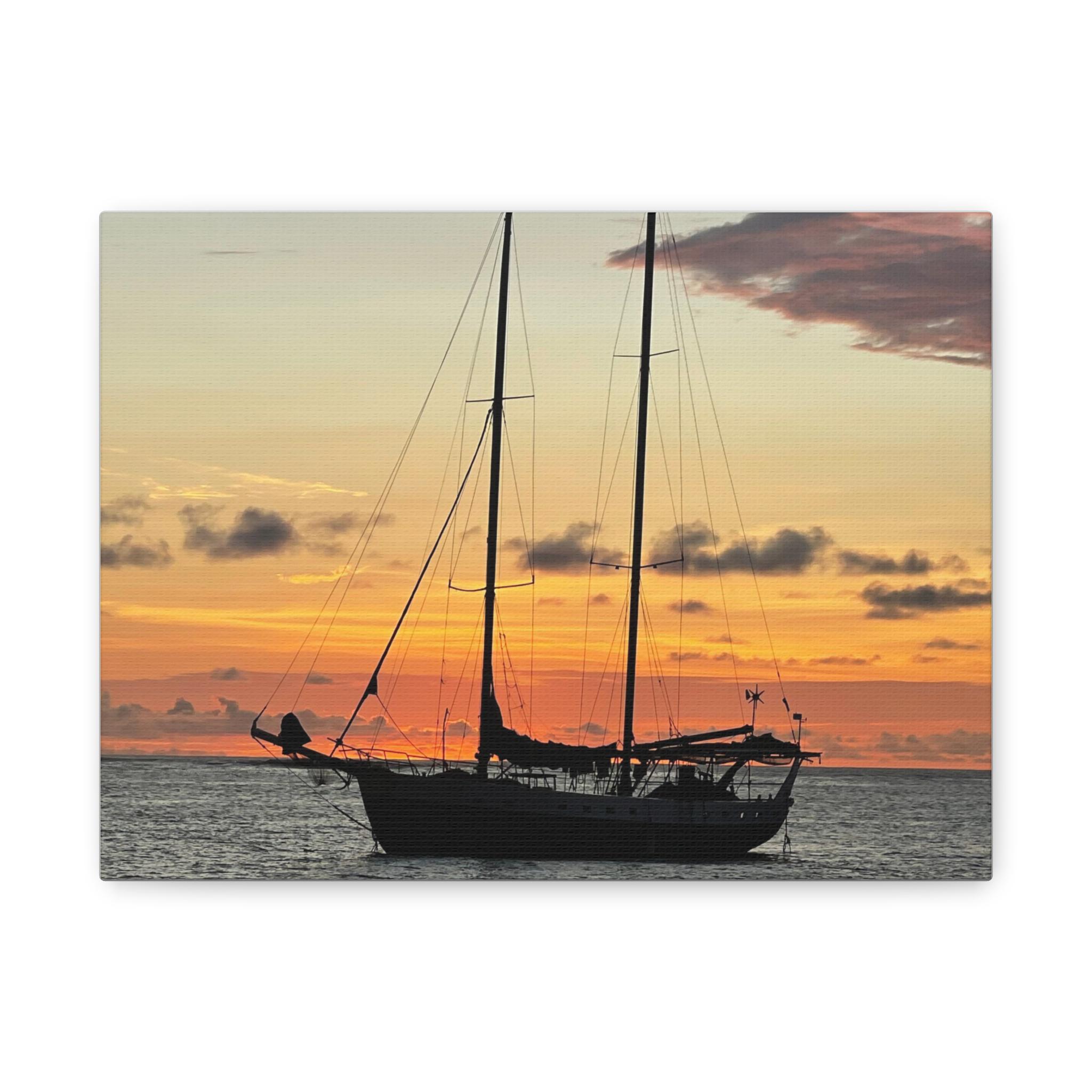 Sailboat Sunset matte canvas