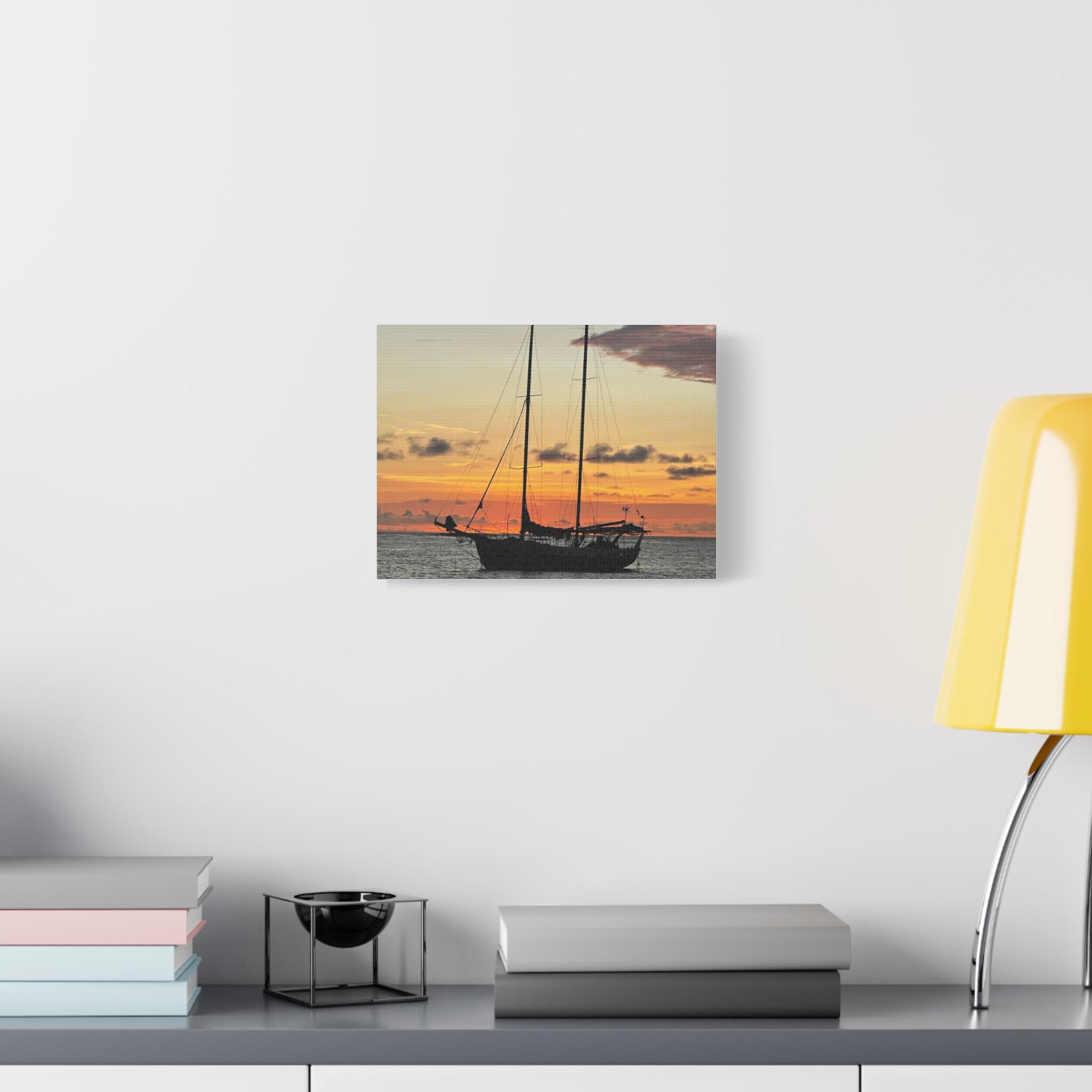 Sailboat Sunset matte canvas view 3