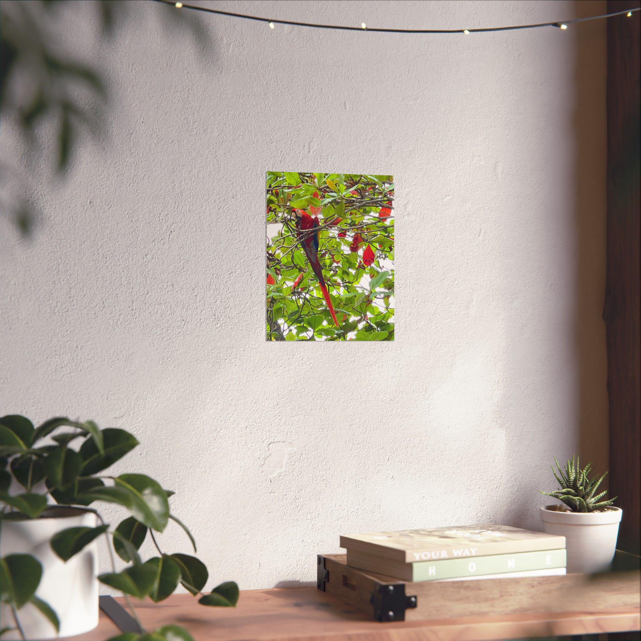 Scarlet Macaw Parrot Matte Vertical Poster | Tropical Bird Wall Art view 6
