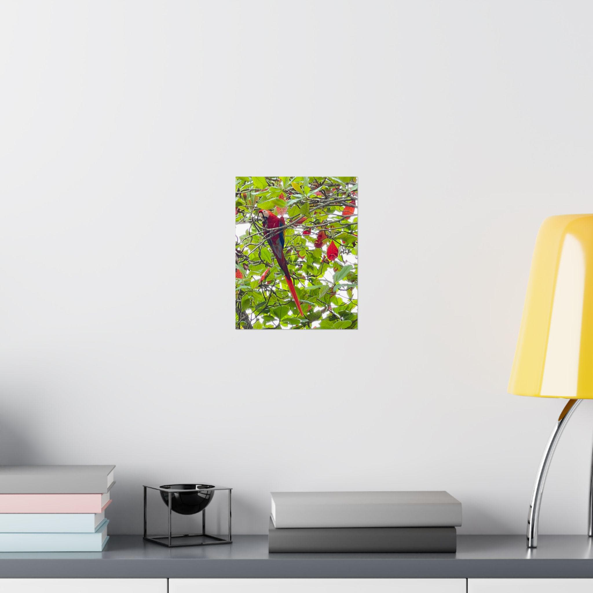 Scarlet Macaw Parrot Matte Vertical Poster | Tropical Bird Wall Art view 8