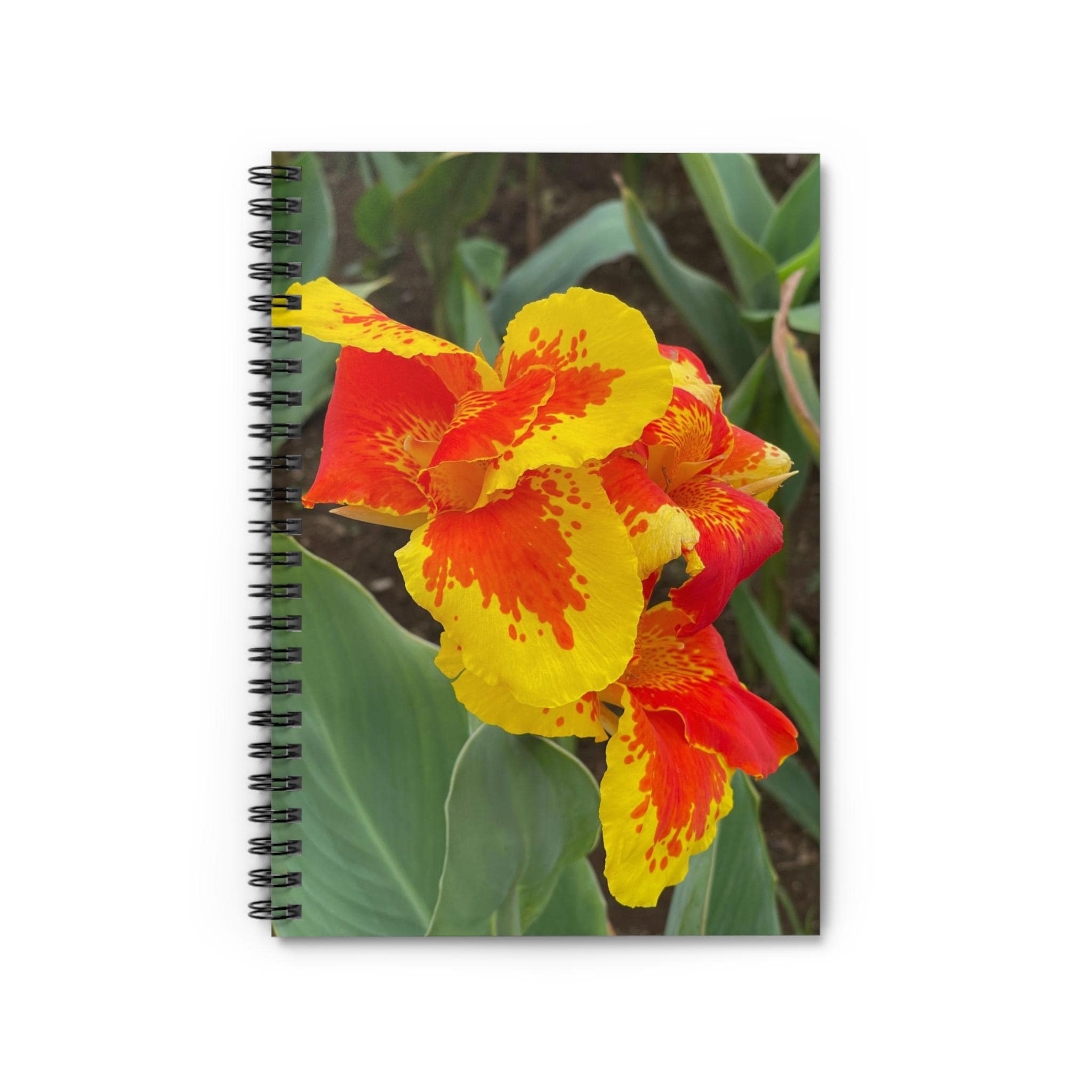 Red and Yellow Canna Lily Spiral Notebook | Ruled Journal