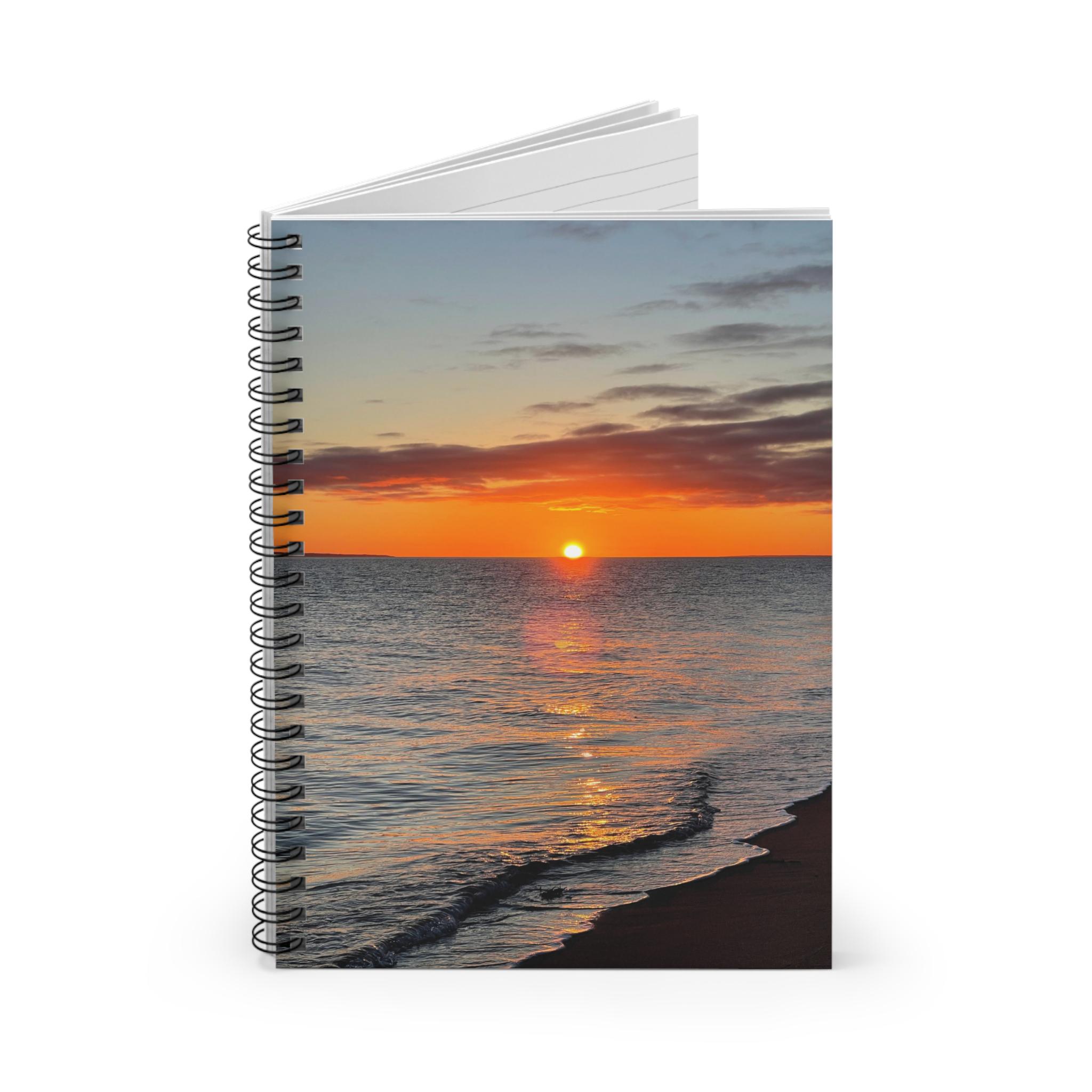 Sunset Beach Spiral Notebook | Ruled Lined Journal view 2