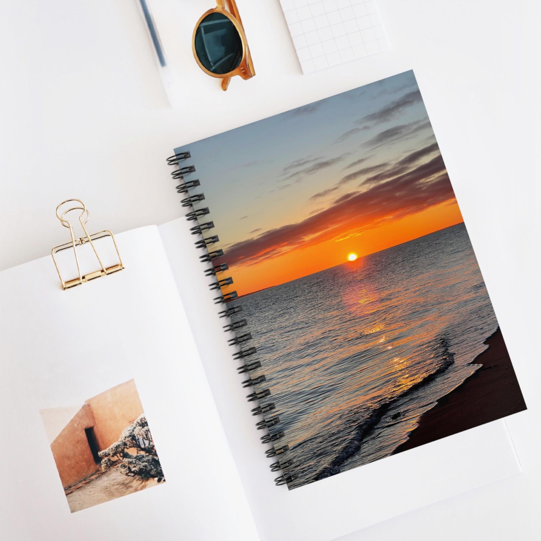 Sunset Beach Spiral Notebook | Ruled Lined Journal view 5