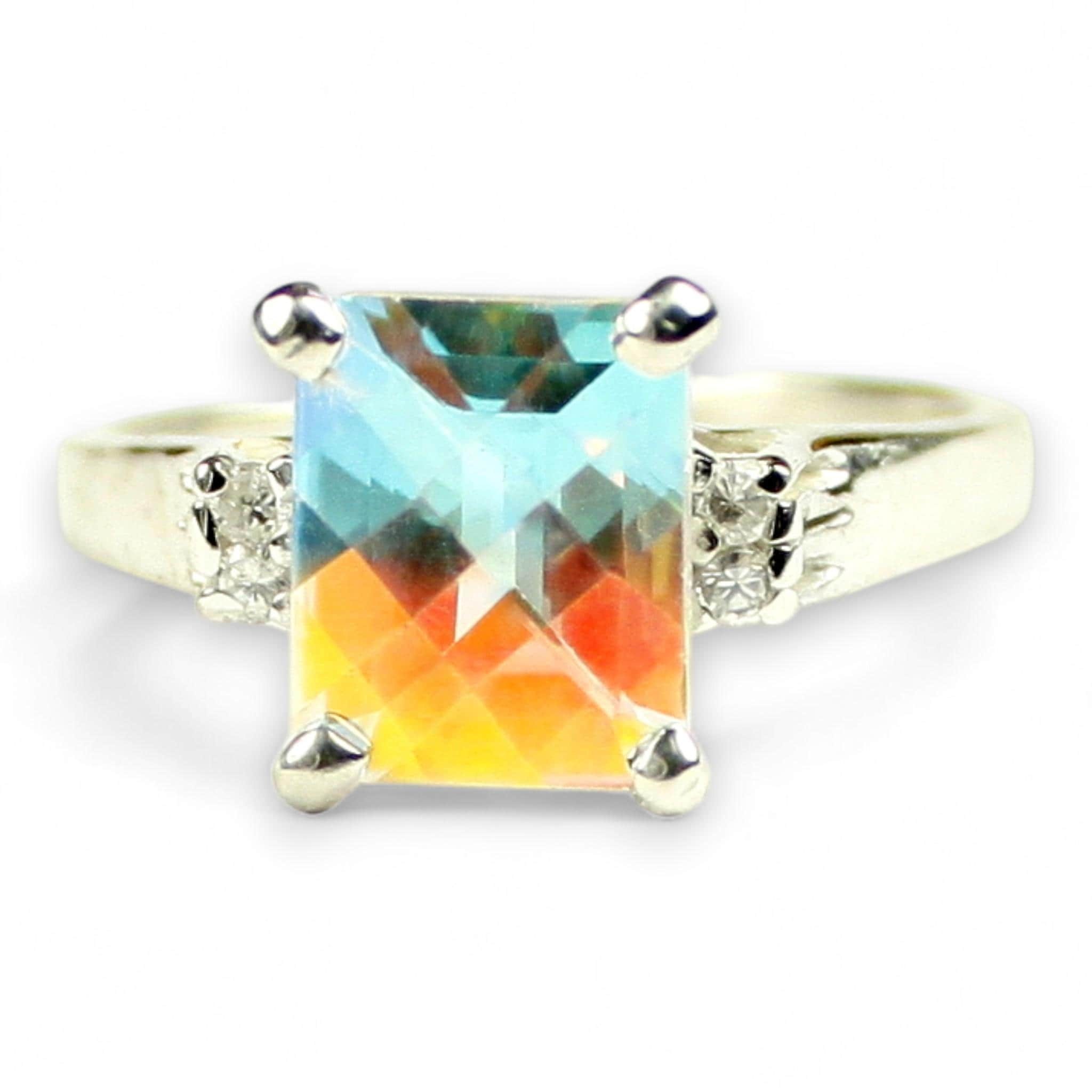 Aquamarine, 925 Sterling Silver Men's Ring, SR168