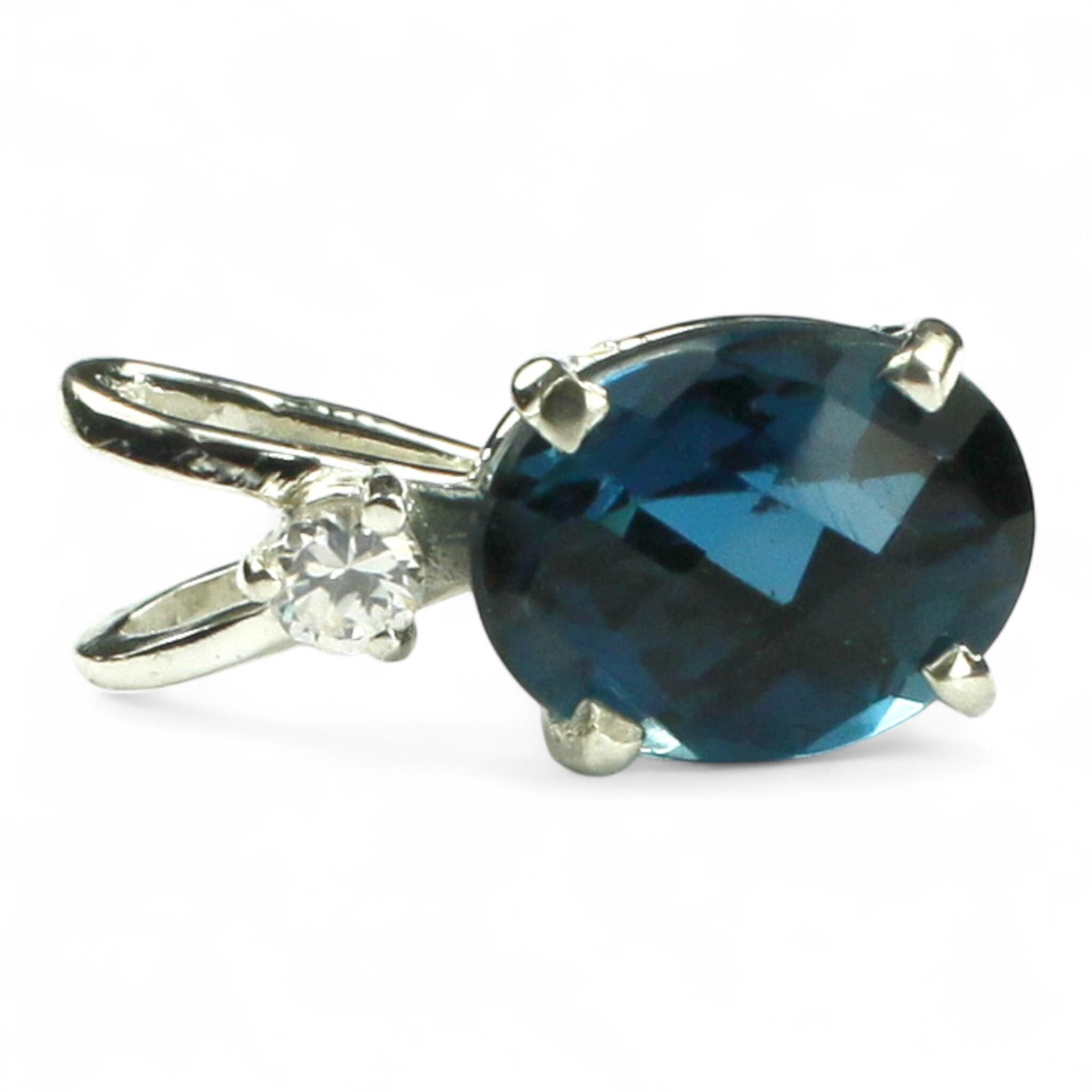 Concave London Blue Topaz, 14KY Gold Ring, R004