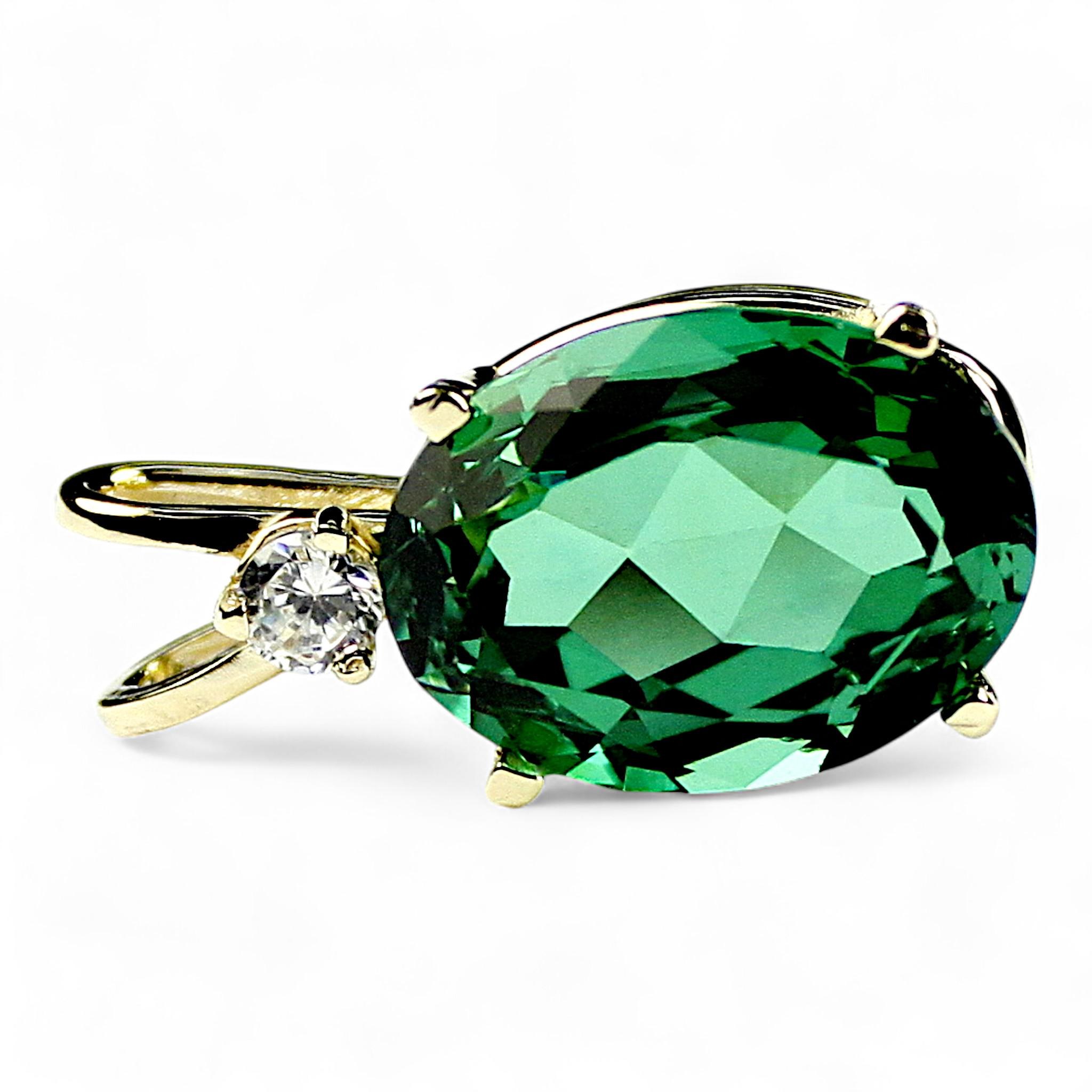 Green Amethyst, 925 Sterling Silver Ladies Ring, SR362