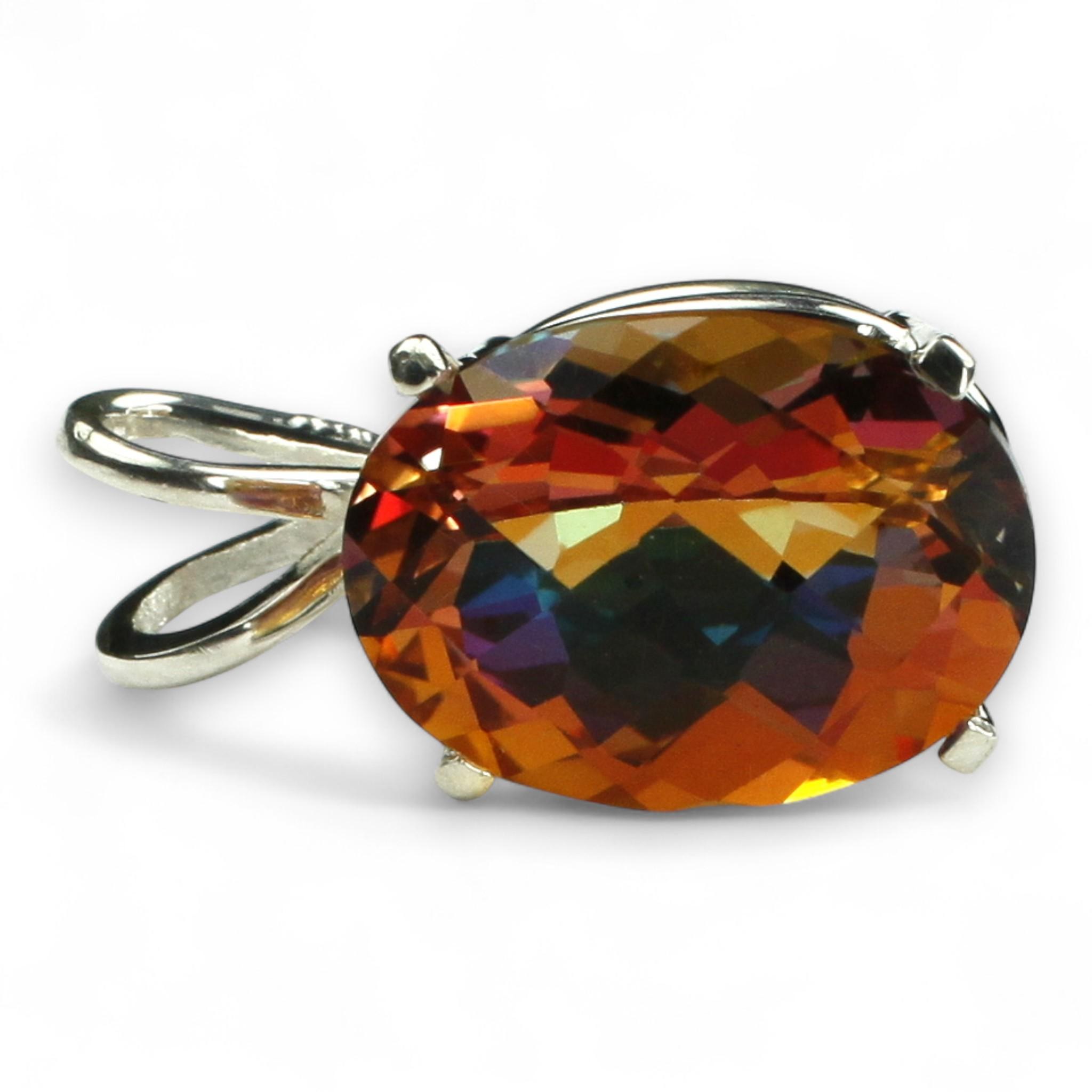 Padparadscha Sapphire, 925 Sterling Silver Post Earrings, SE102