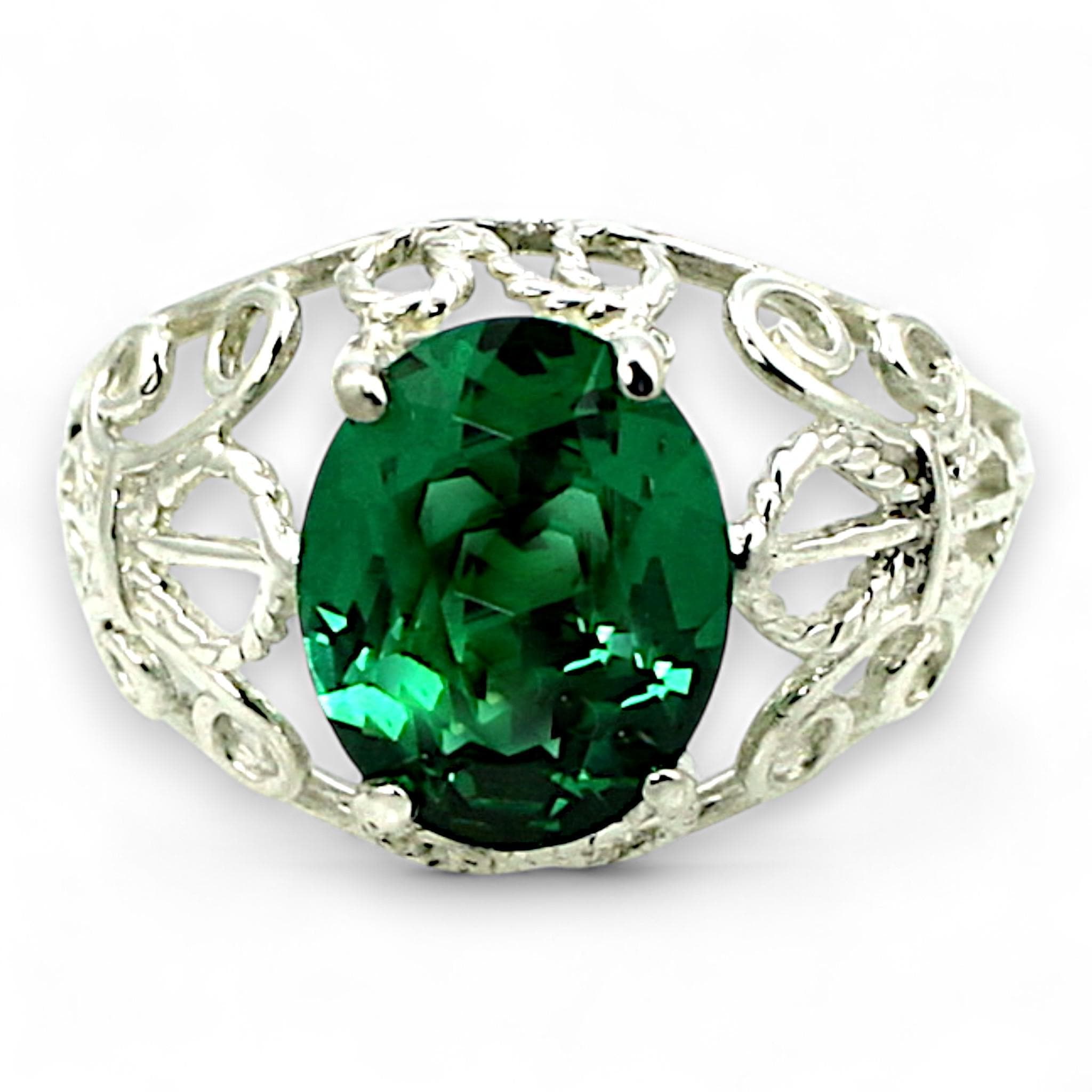Cubic Zirconia (CZ), 925 Sterling Silver Antique Style Filigree Ladies Ring, SR009