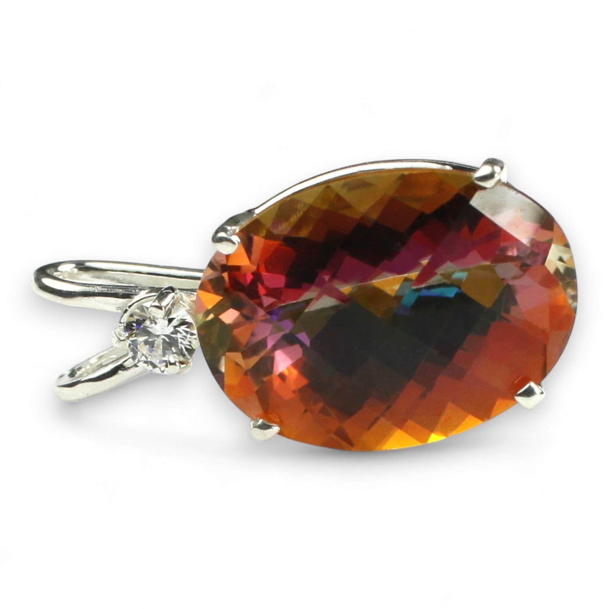 Twilight Fire Topaz, 925 Sterling Silver Pendant, SP019