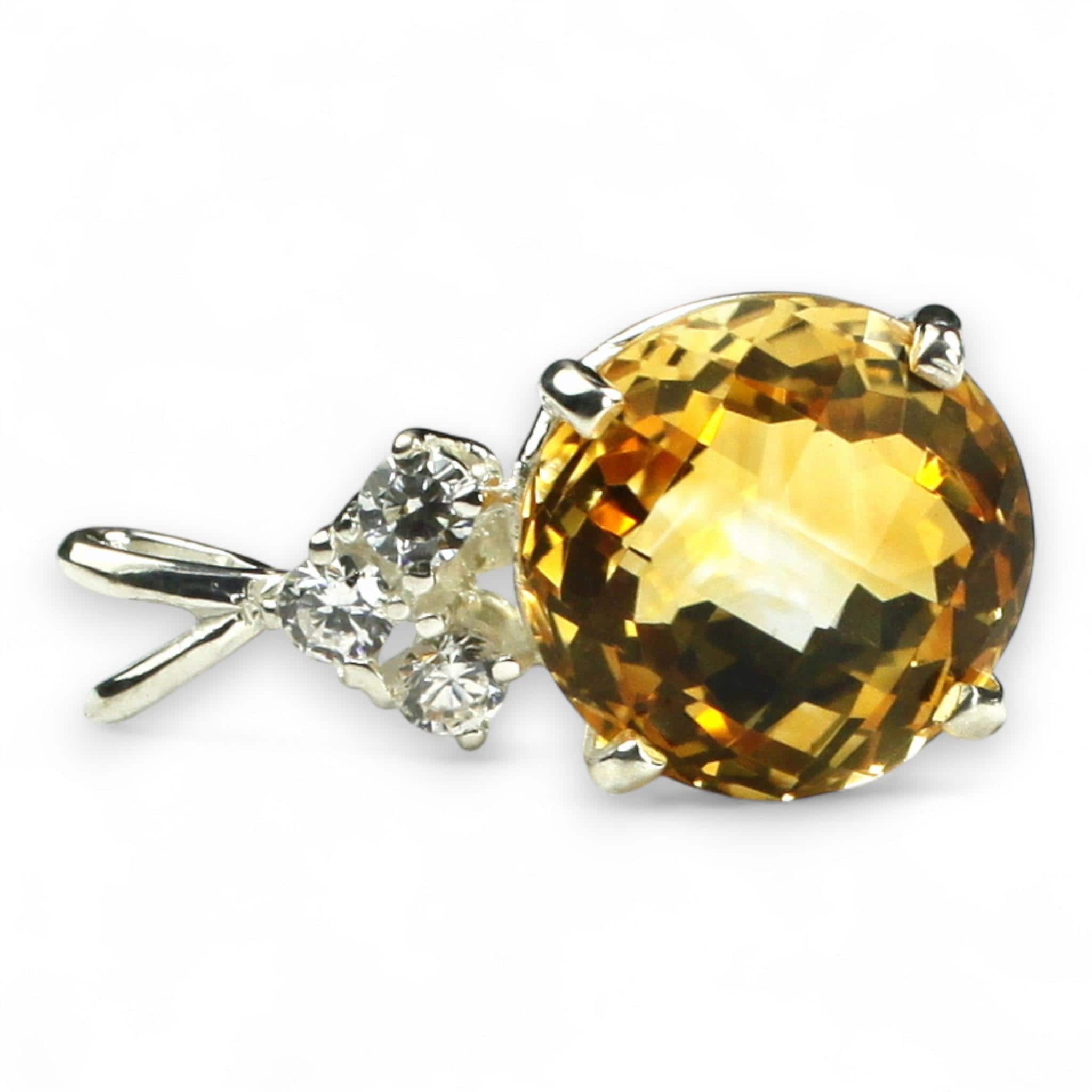 Golden Yellow CZ, 925 Sterling Silver Antique Style Filigree Ring, SR009