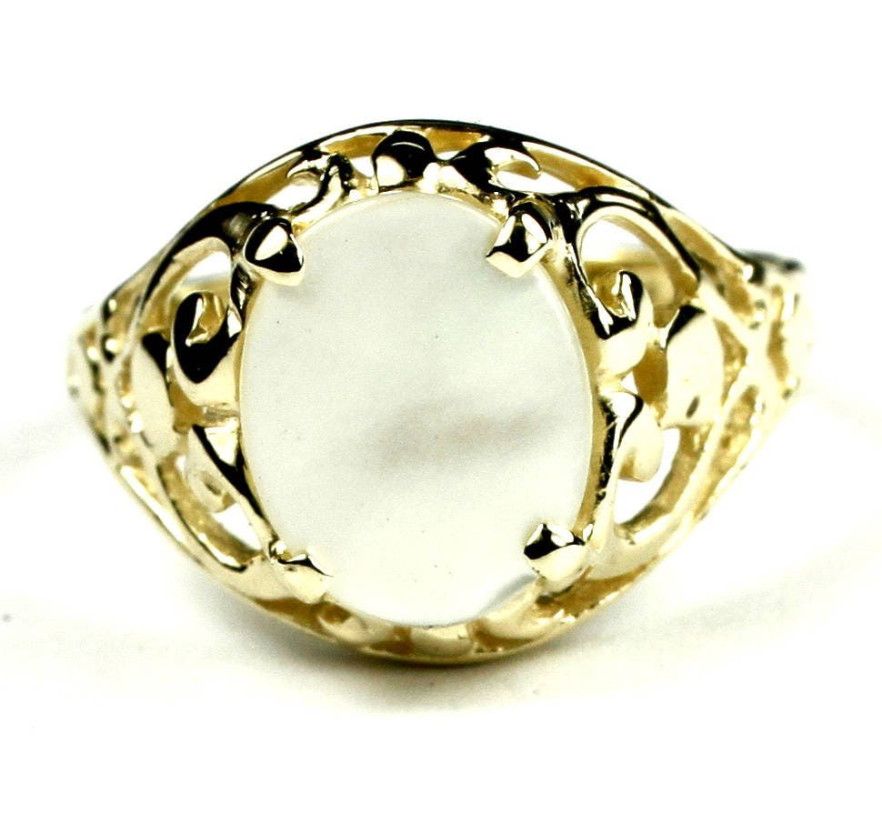 Silver Topaz, 18KY Gold Ring, R057