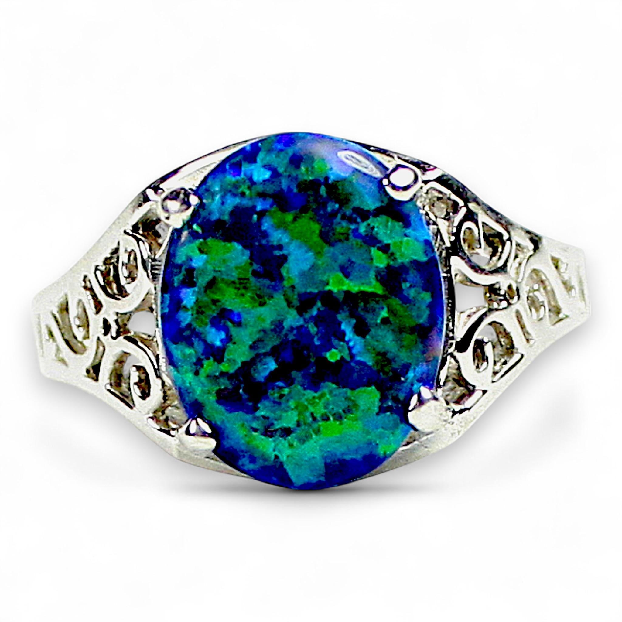 Blue Green Opal, 925 Sterling Silver Ring, SR057