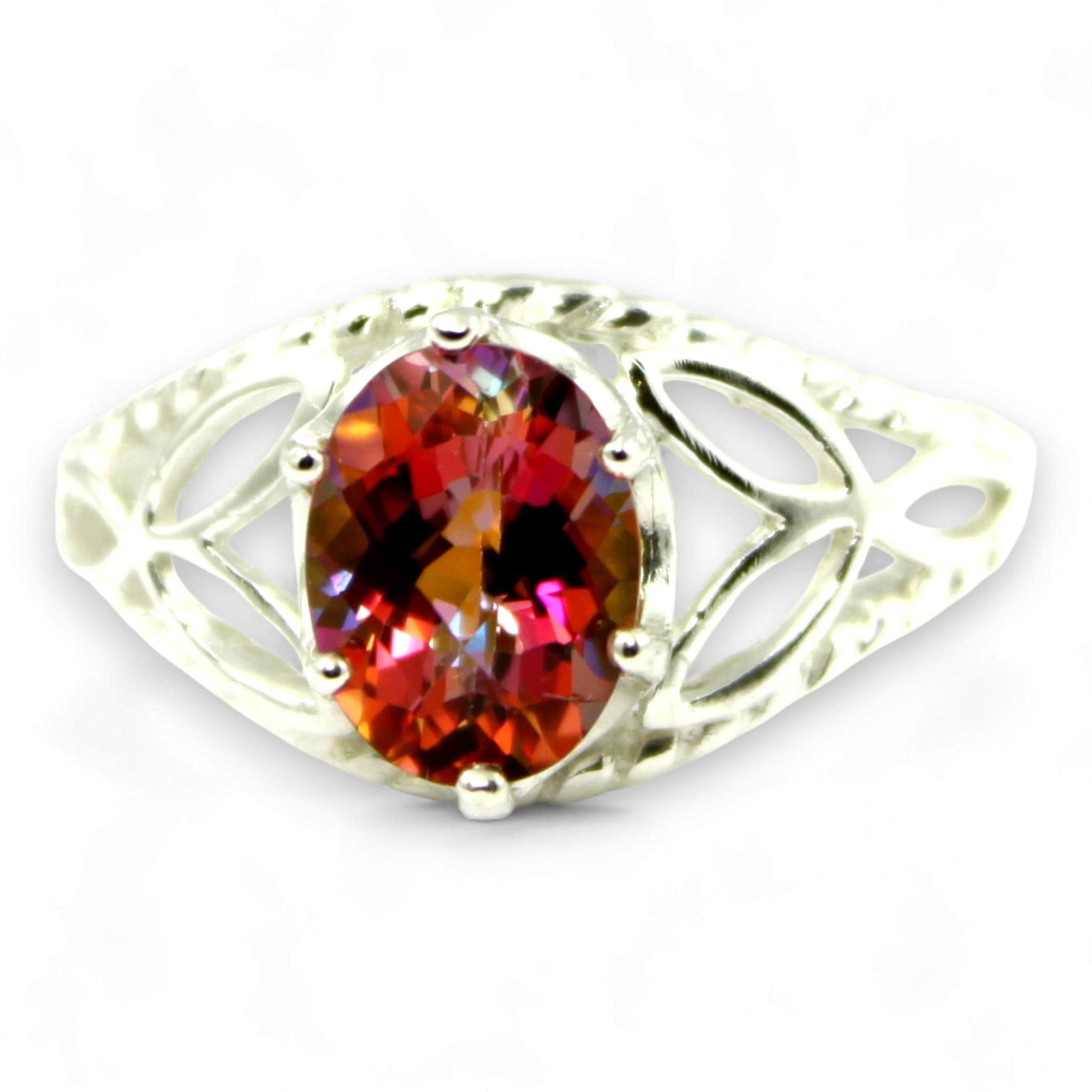 Russian Nanocrystal Emerald, 925 Sterling Silver Ladies Ring, SR362