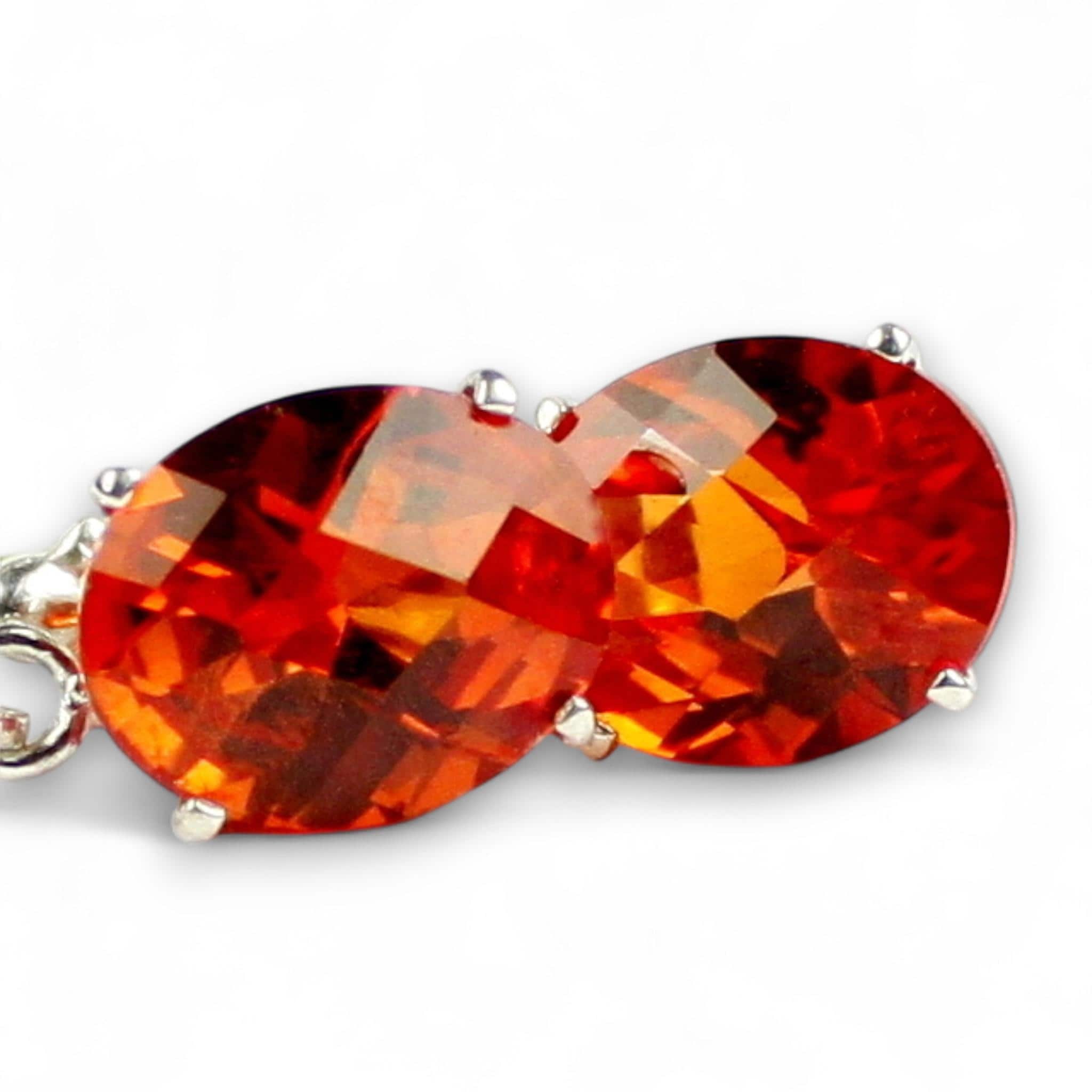 Padparadscha Sapphire, 925 Sterling Silver Leverback Earrings, SE107