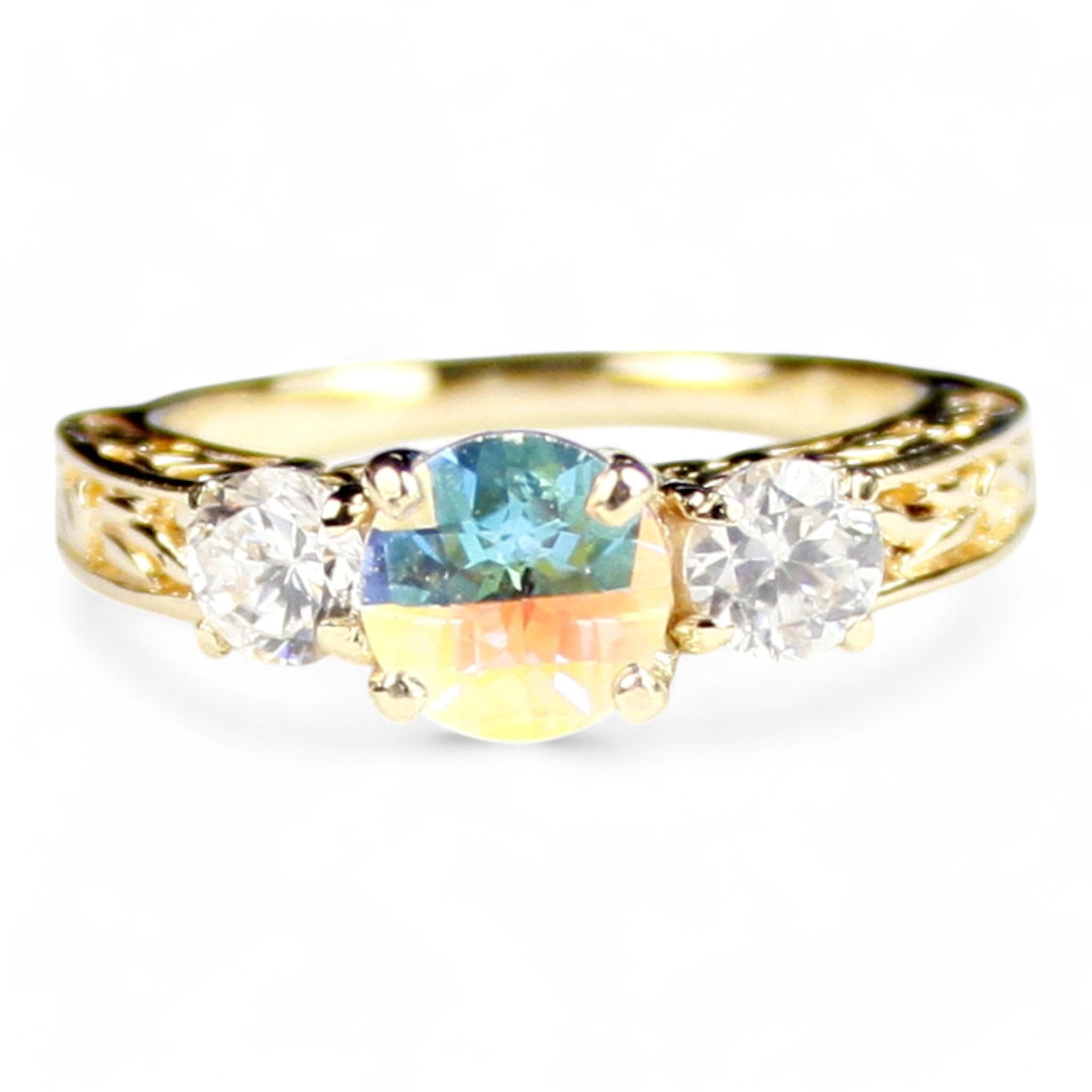 Champagne CZ, 18Ky Gold Ring, R055