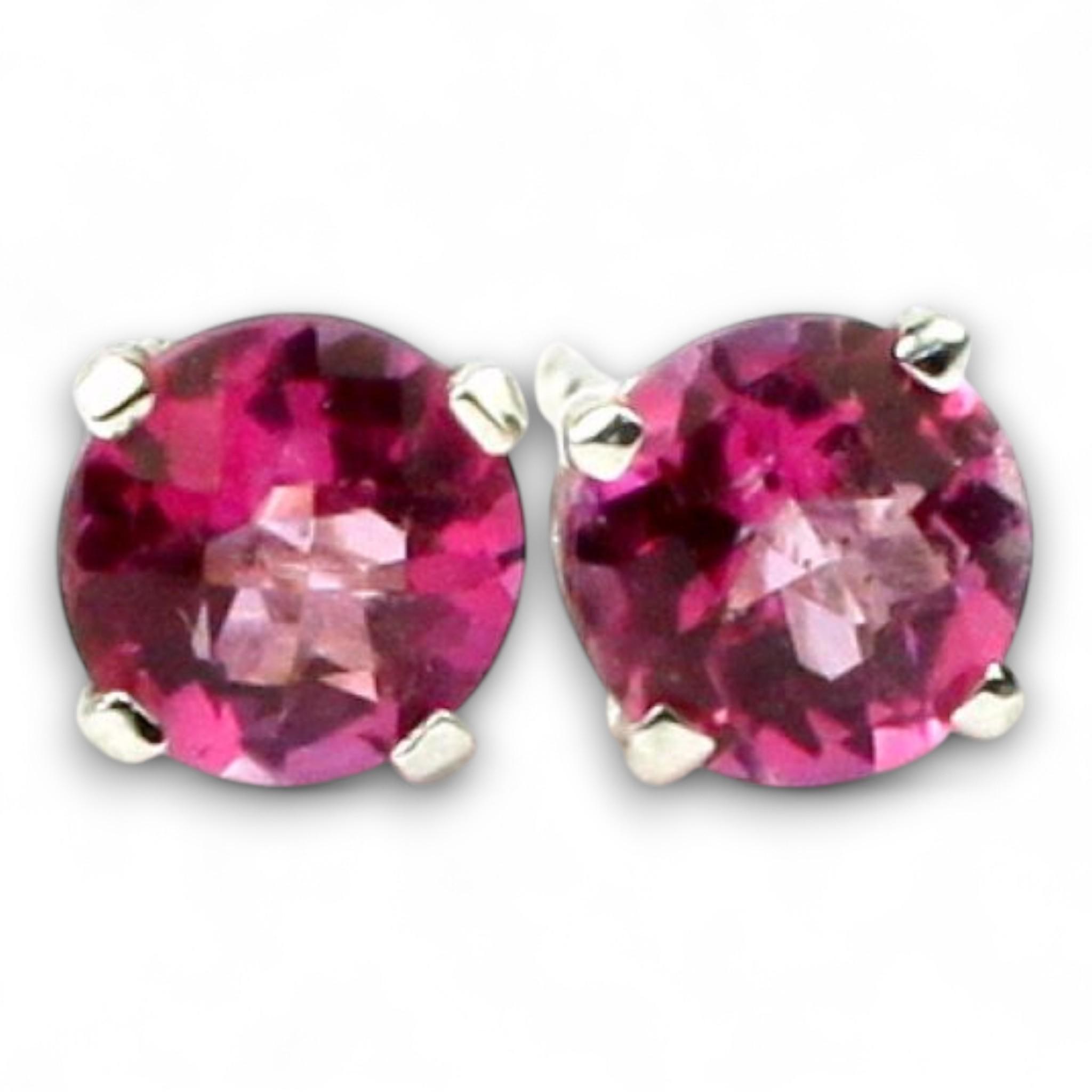 Pure Pink Topaz, 925 Sterling Silver Post Earrings, SE012
