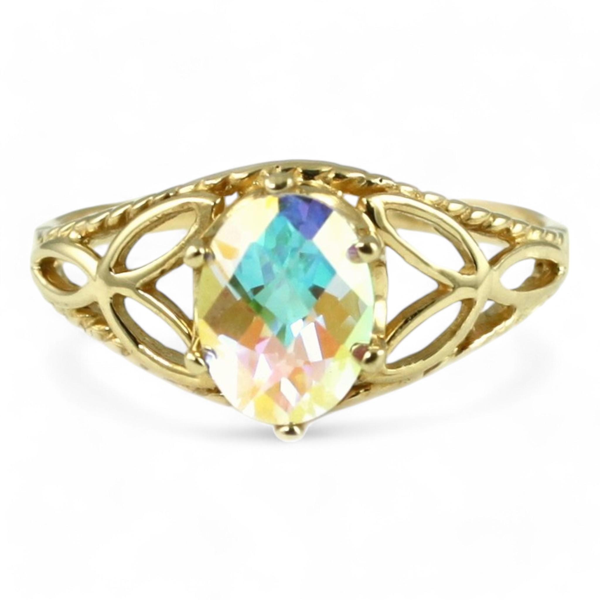 London Blue Topaz, 14KY Gold Ring, R021