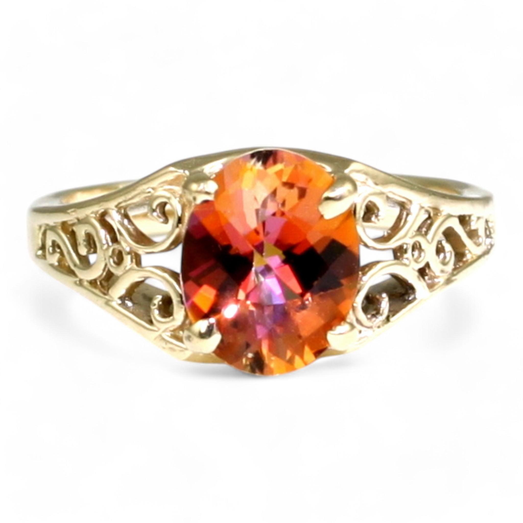 Mystic Fire Topaz, 925 Sterling Silver Ring, SR005