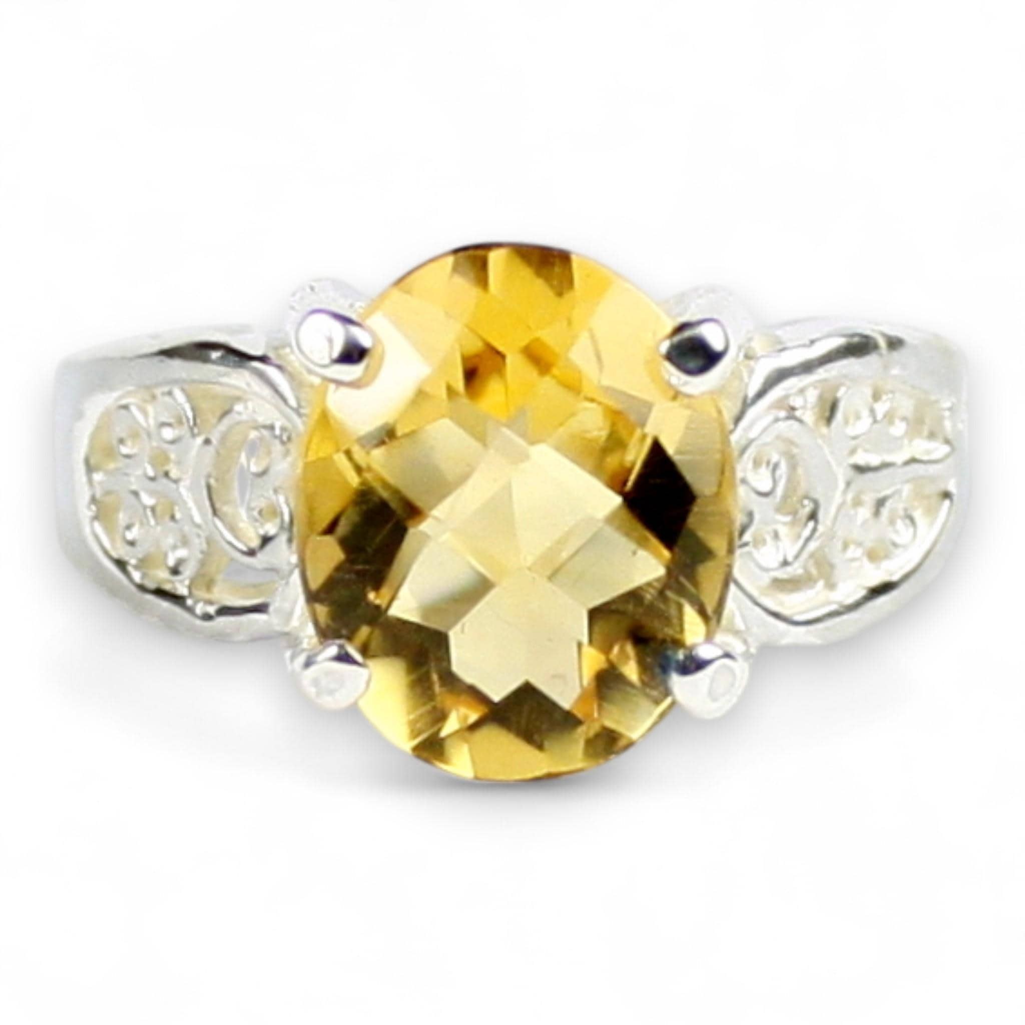 Green Amethyst (Prasiolite), 925 Sterling Silver Ladies Ring, SR369